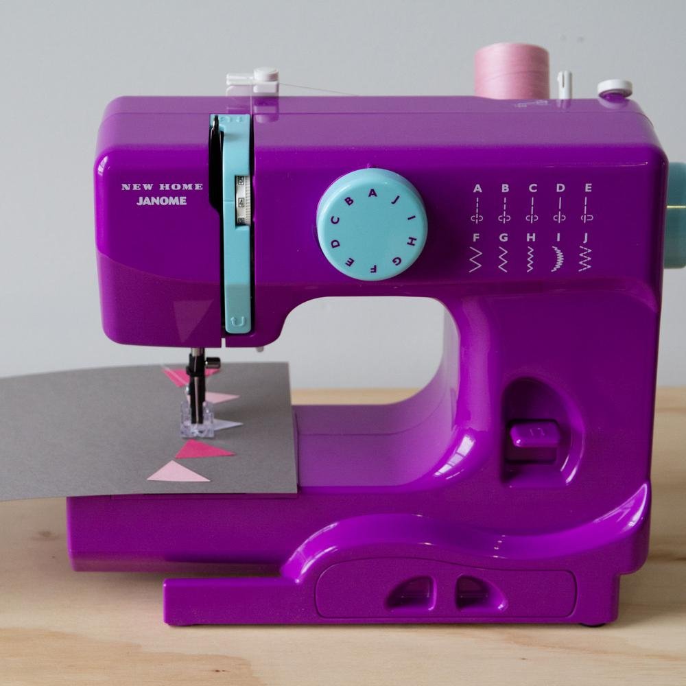 Janome Purple Thunder Basic, Easy-to-Use, 10-Stitch Portable, Compact Sewing Machine with Free Arm only 5 pounds