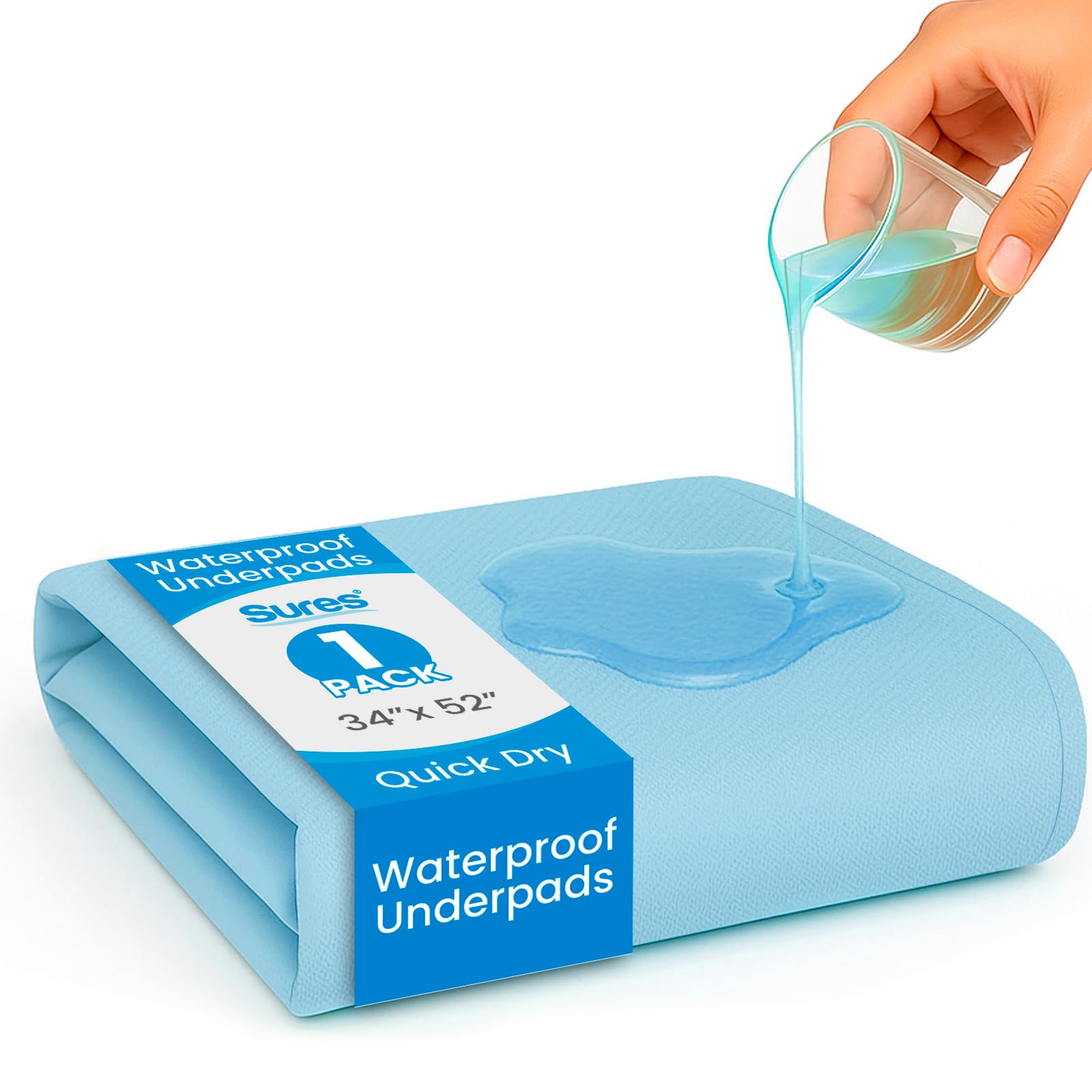 Vive Bed Pads for Incontinence Washable, Bed Wetting Protection for Adults & Elderly - Waterproof Reusable Underpads for Women, Men, Kids, Pet