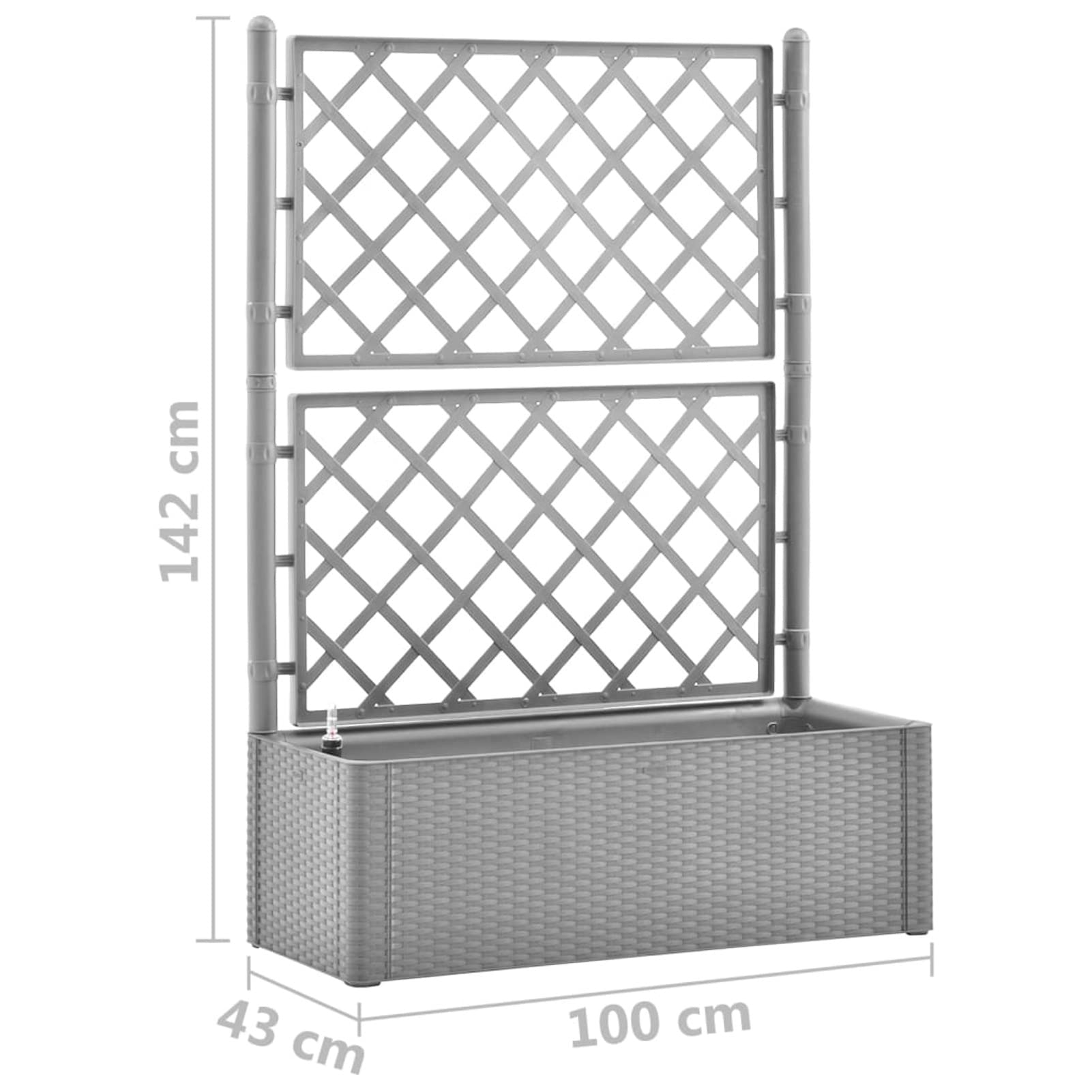 ShGaxin Arriate, Tavolo Da Coltivo, Orto Domestico, Arriate Da Giardino, Coltivazione Di Piante Aromatiche, con Traliccio e Sistema di Irrigazione Automatica Grigio