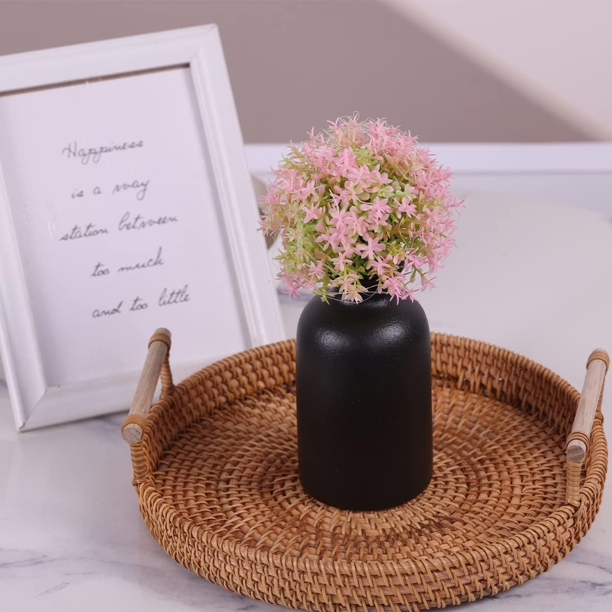 6 Pack Matte Black Ceramic Bud Vases – 5” Modern Boho Mini Vases for Flowers, Pampas Grass, or Dried Stems – Small Rustic Centerpieces for Home Decor, Wedding Table, and Party Displays - Image 5