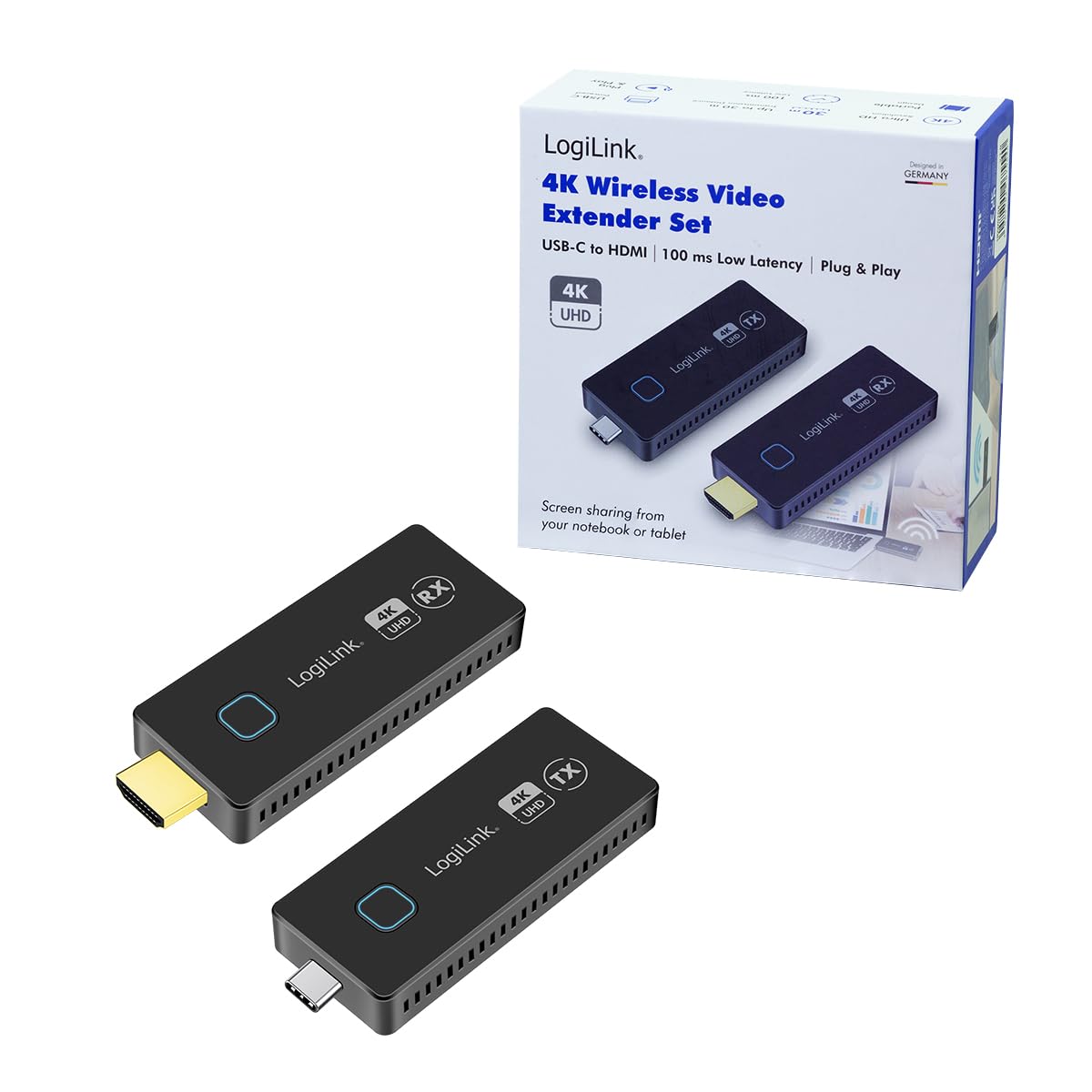 Logilink Hdmi?bertragungS-Set UsB-C Zu Drahtlos 30m - KabeL-/adapterset - Digital/daten (hdw0104)
