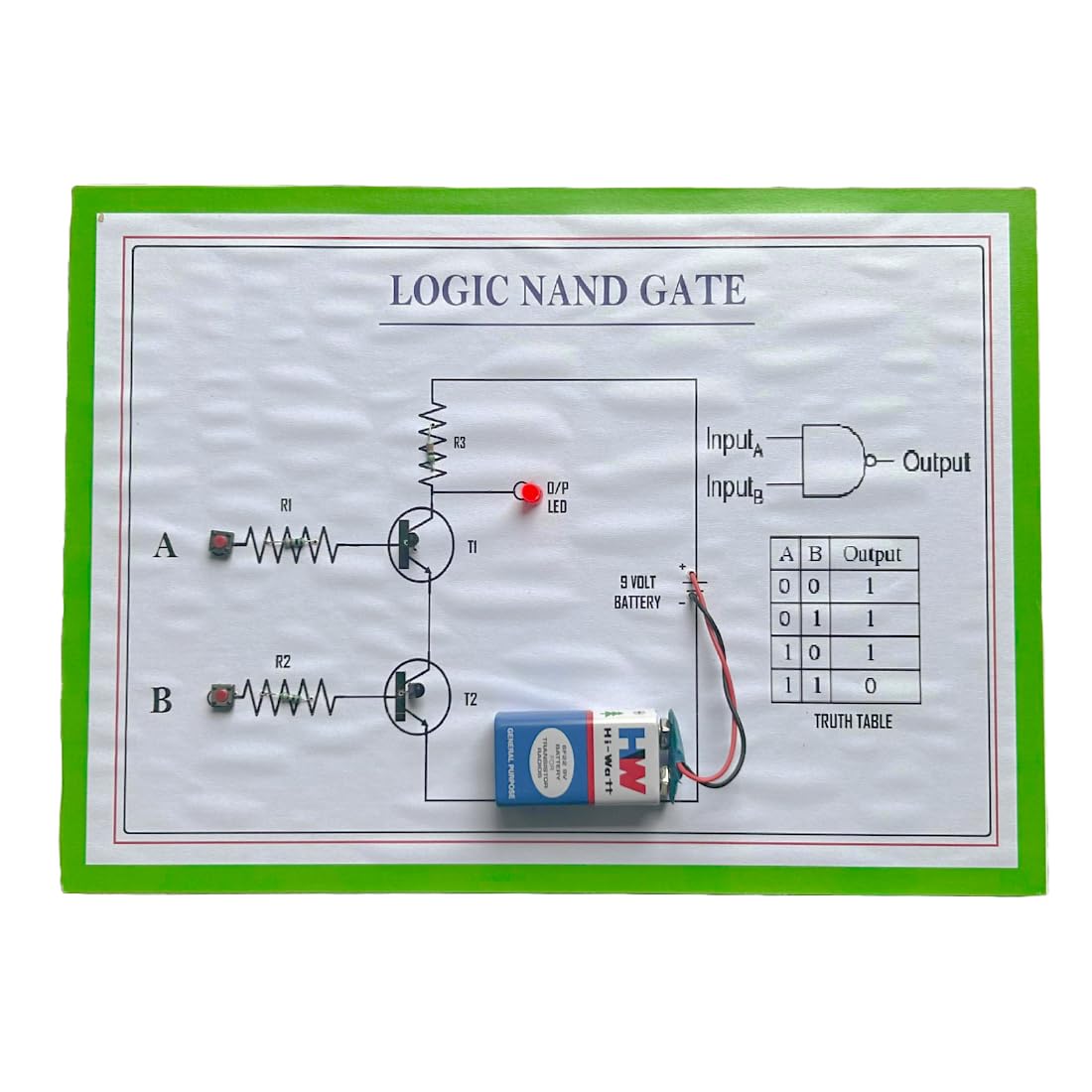 LOGIC NAND GATE USING TRANSISTOR WORKING MODEL and PROJECT