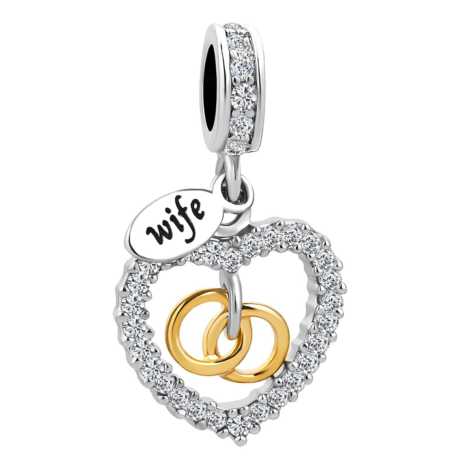 Abalorio de corazón compatible con pulseras Pandora para mujer 8