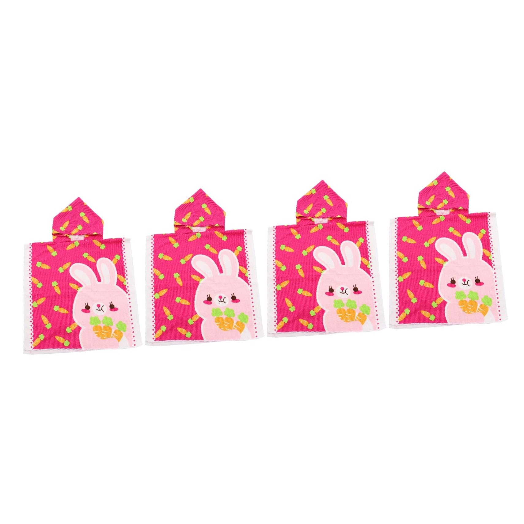 Cabilock 4-teiliges Luxuriöses Kinder-Strandtuch Mit Kapuze Karotte Super Saugfähig Badematte Umhang Für Jungen Und Mädchen