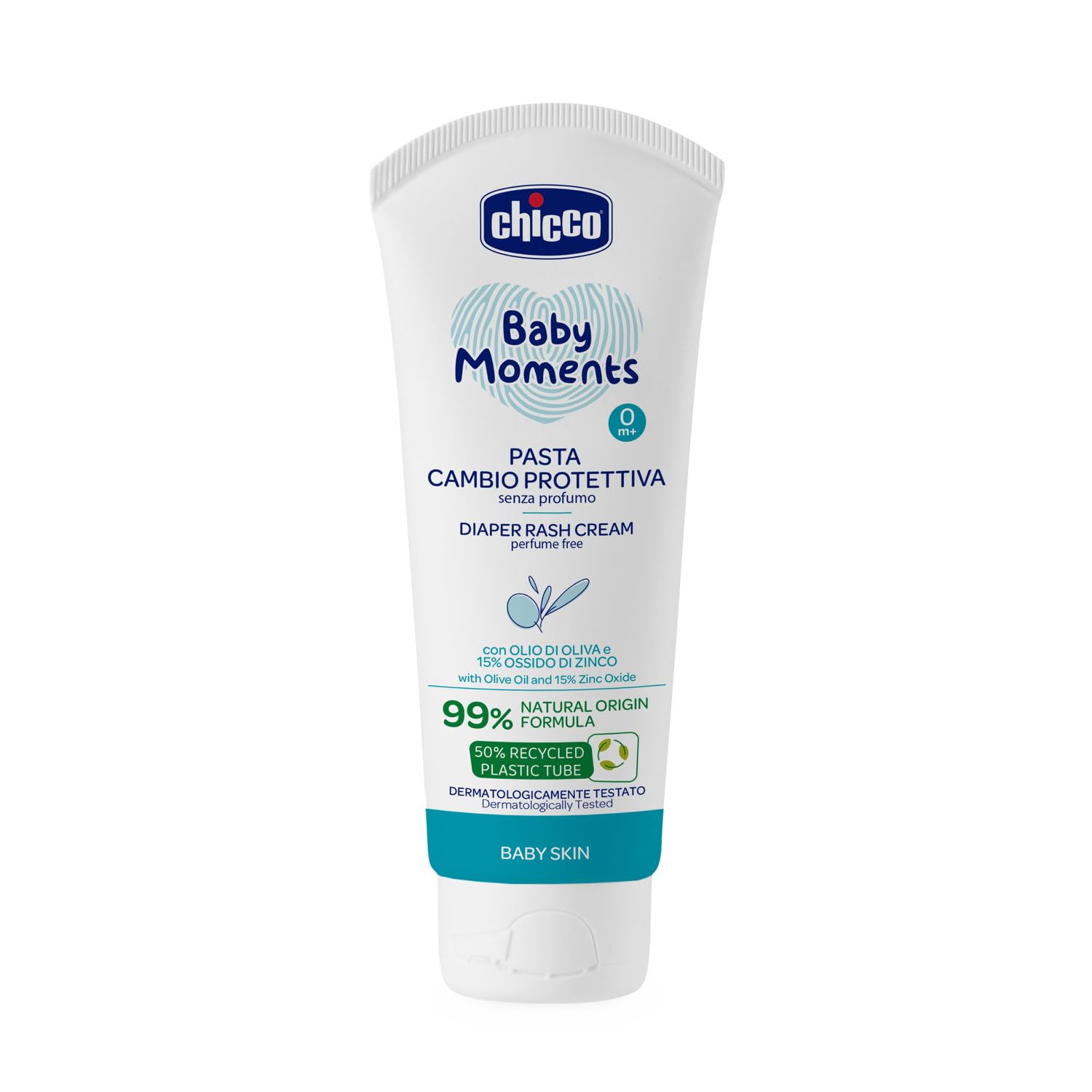 Chicco Baby Moments Pasta Cambio Protettiva, Pasta Cambio Pannolino, Ossido di Zinco, Formula Delicata, 100 ml