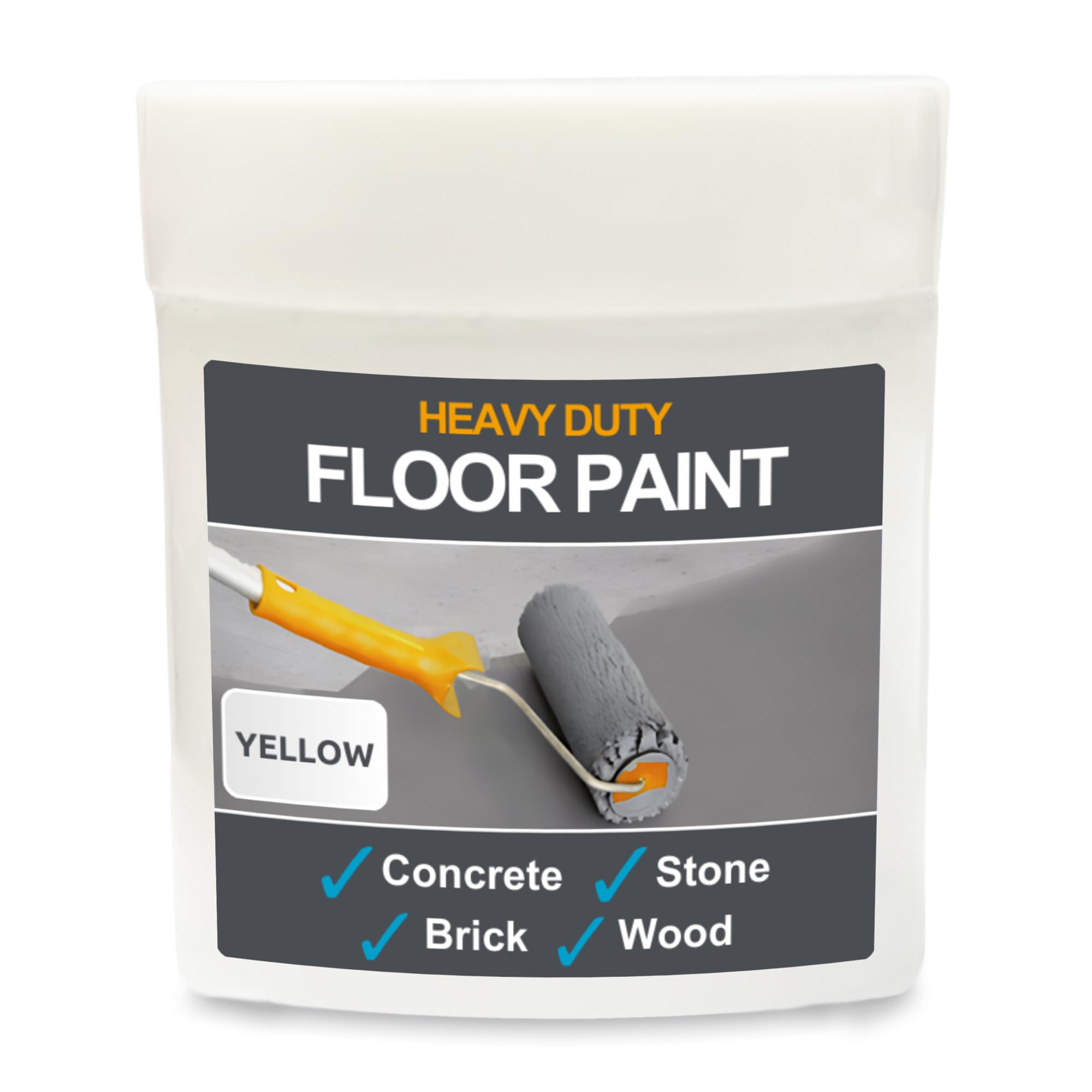 SmartSeal Heavy Duty Floor Paint - Yellow, 75ml Sample - Hard-Wearing Garage Floor Paint with Anti-Slip Mid-Sheen Finish – also Ideal for Decking, Warehouse flooring, Brick, Concrete, Stone & Wood