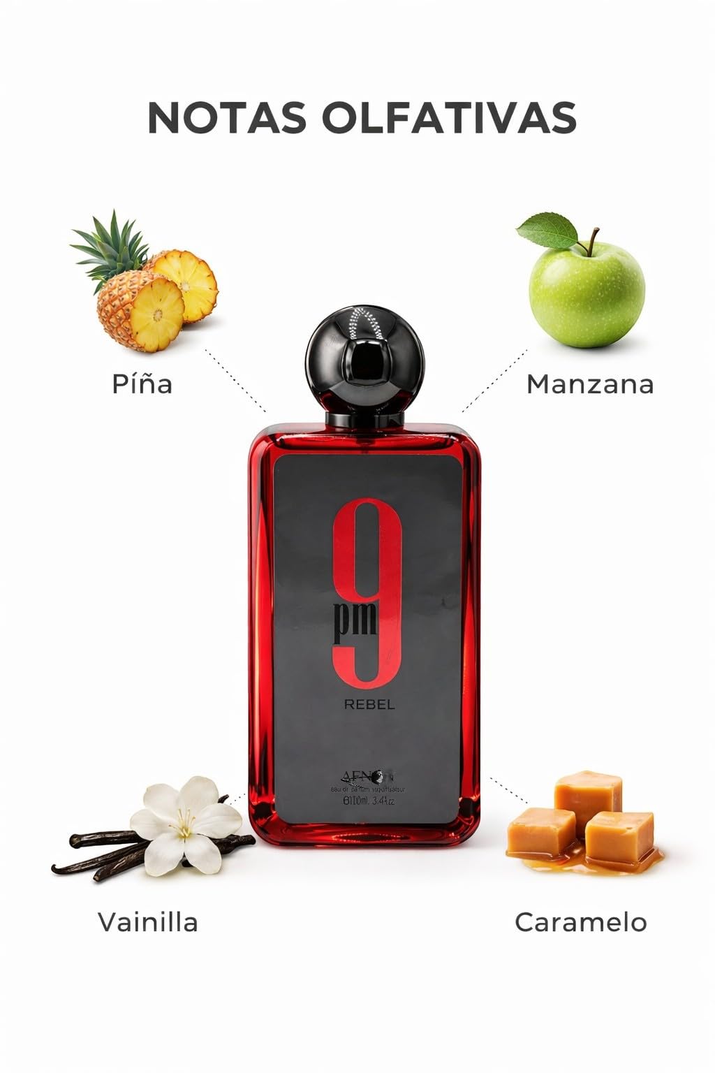 9PM Rebel Eau de Parfum 100ml – Perfume Unisex para Hombre y Mujer, Fresco Intenso, Larga Duración, con Notas de Piña y Maderas + Atomizador Drikanbest 5ML Gratis