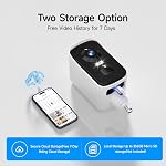 Fanxiang 2K Caméra de sécurité sans fil Caméra de batterie rechargeable extérieure WiFi, 300° La rotation des pans, AI Détection des mouvements, PIR, vision nocturne couleur, lumière, sirène, discours à deux sens, IP65, Stockage SD/Cloud