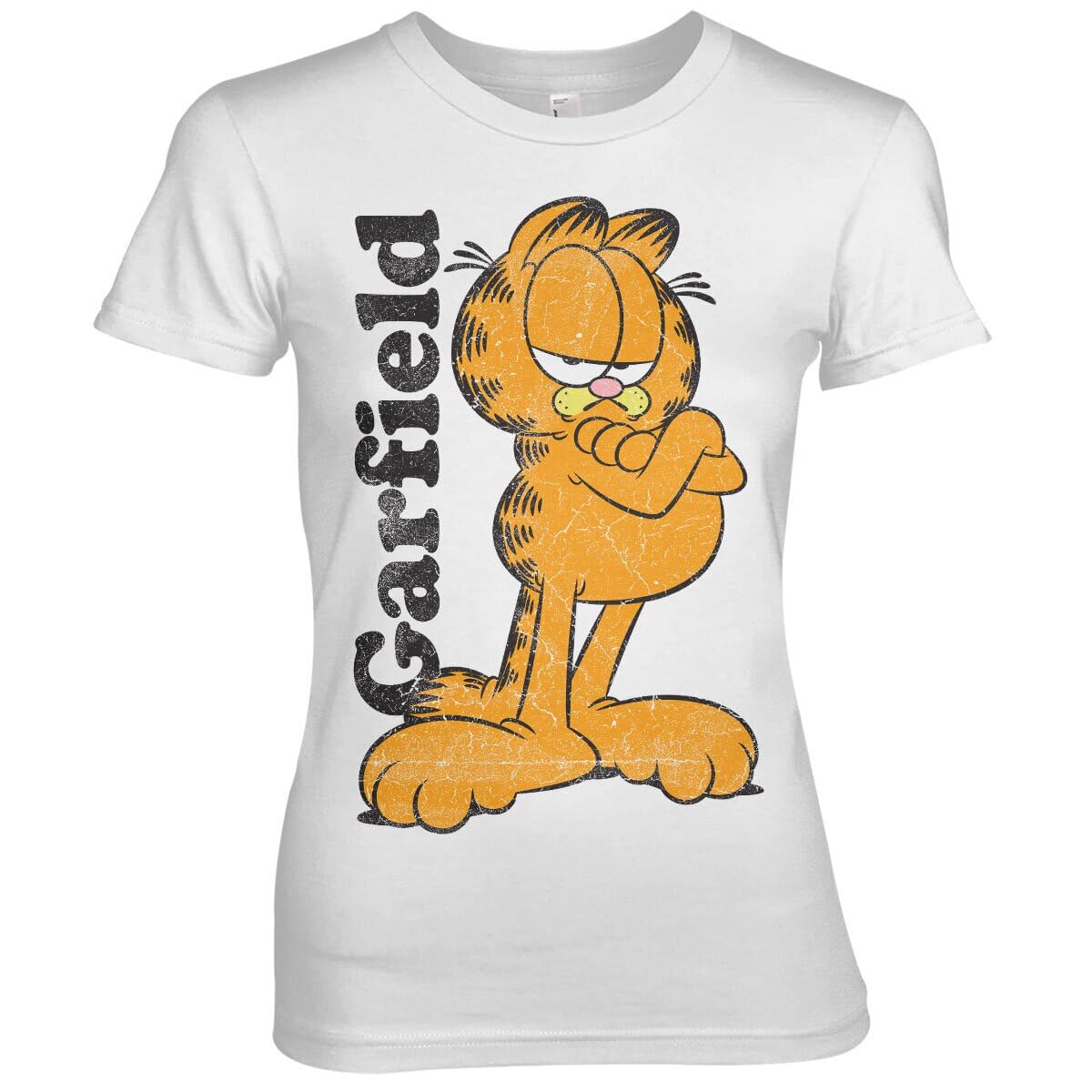 Garfield Women's White Officially Licensed T-Shirt (White), Small