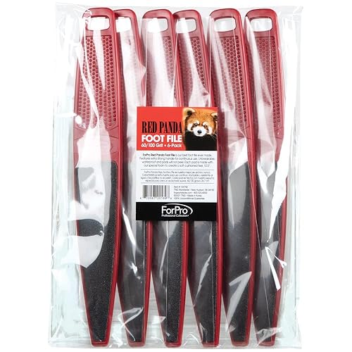 Miniatura 13 de ForPro - Lima de pie Panda rojo, grano 60/100, lima de pedicura de doble cara para pies y talones, 10.5 pulgadas de largo (paquete de 2)