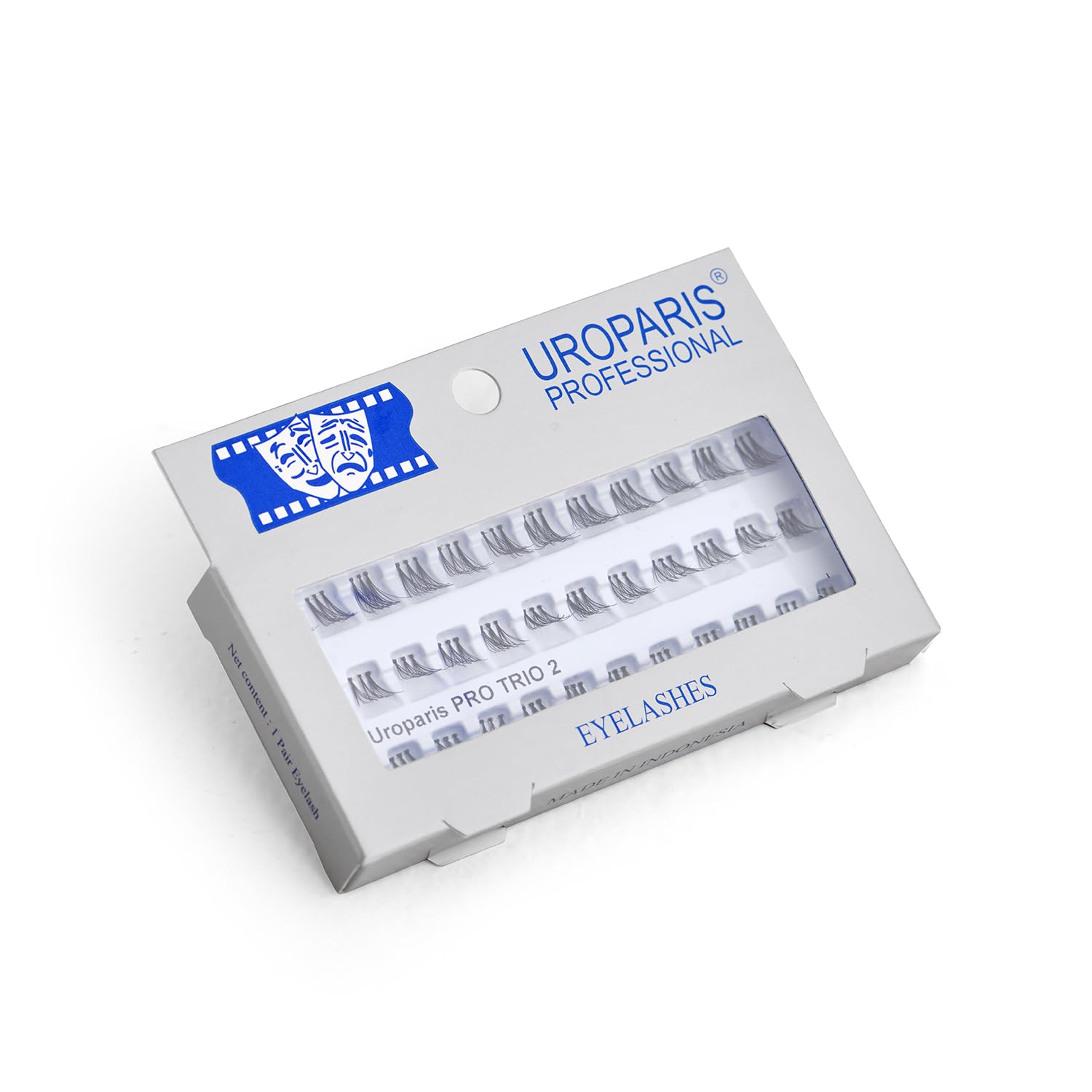 Uroparis PRO Trio 2 Eyelashes for Women — Handmade Eye Lashes | Individual Eye Lashes with Virgin Hair | Volumizing & Lightweight | Glam, Gorgeous & Unique Eyelashes (Black) - 1 Pcs