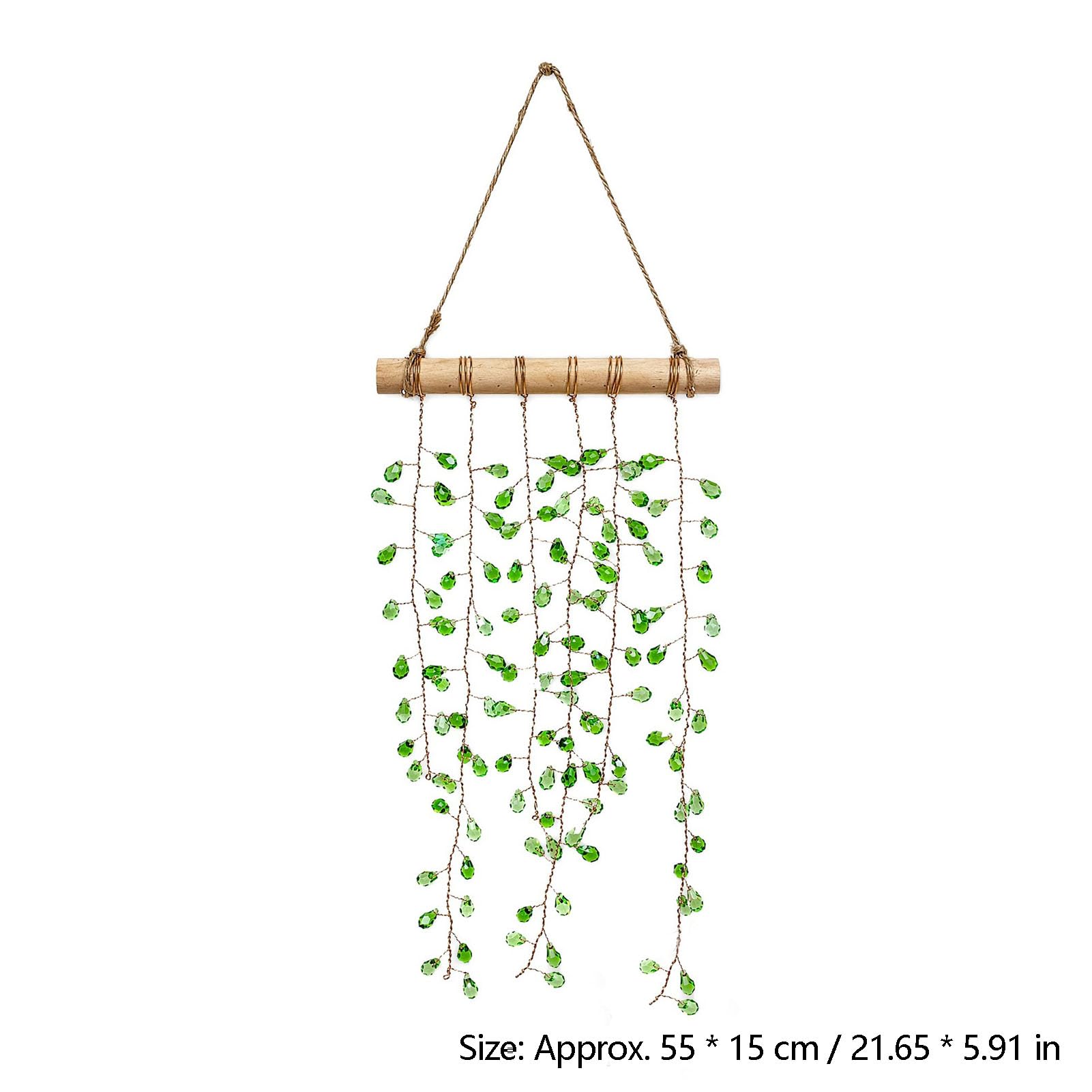 BRRNOO Kristall Sonnenfänger 2er-Pack, Grünes Pflanzen-Design Boho