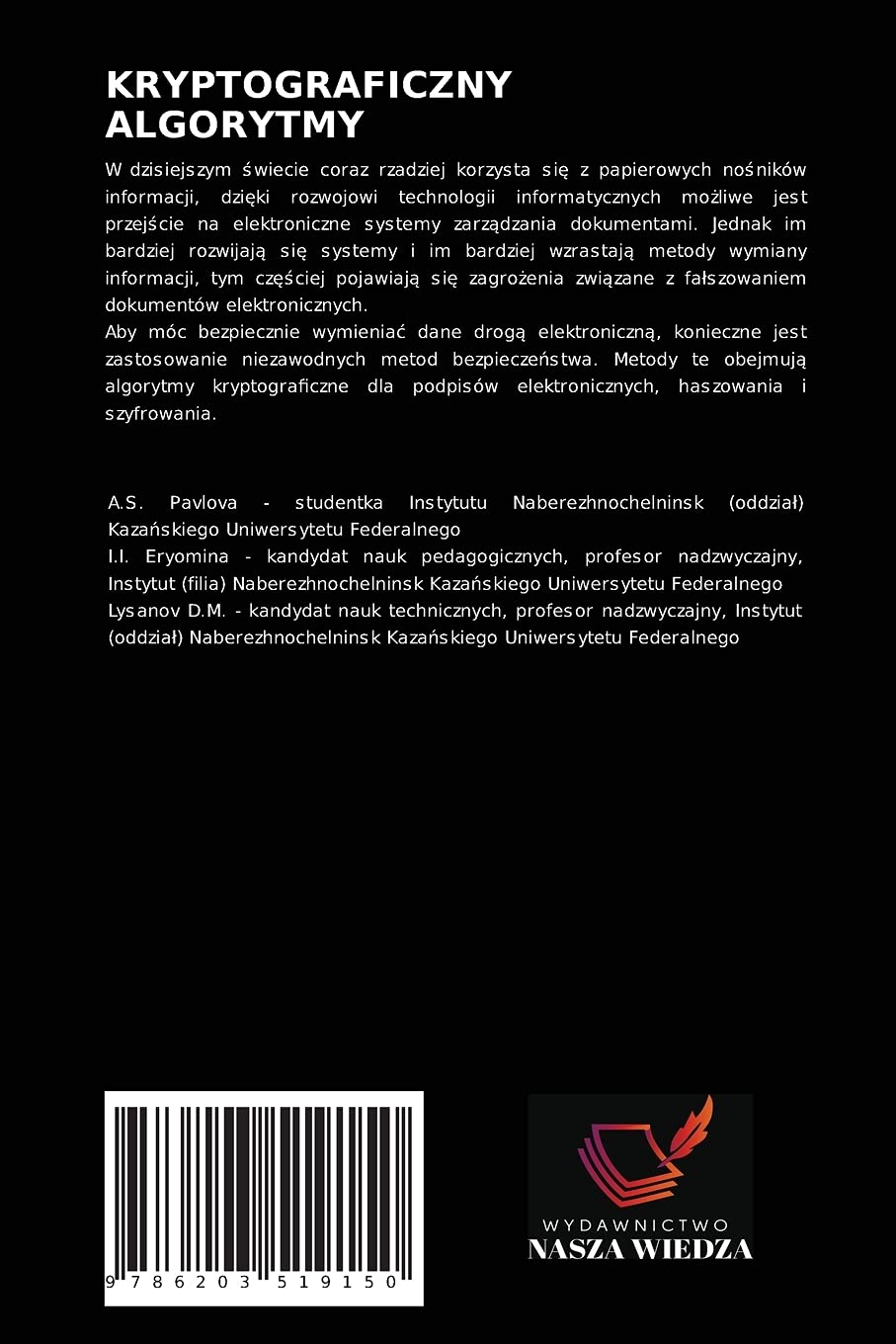 KRYPTOGRAFICZNY ALGORYTMY