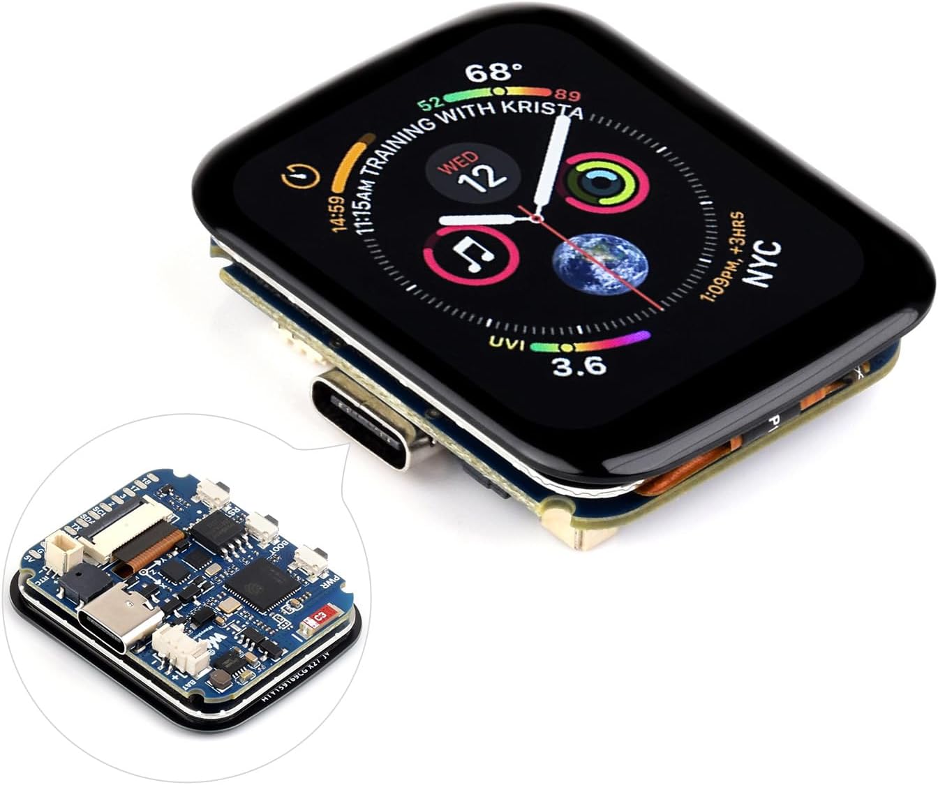Waveshare ESP32-S3 1.69inch Touch LCD Development Board, 240 X 280 Resolution, 262K Color, Onboard Acceleration and Gyroscope Sensor