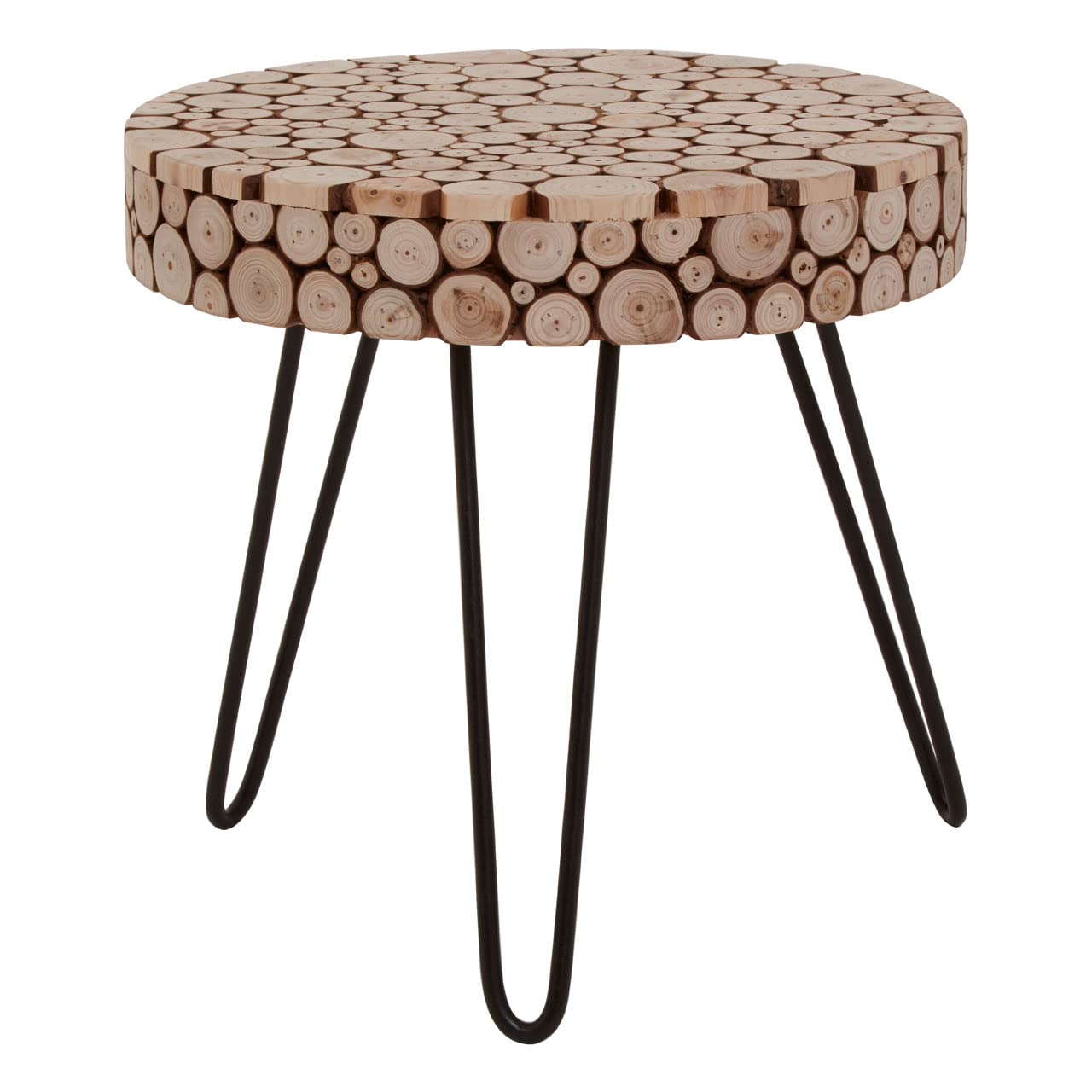 Premier Housewares Round Side Table Bedside Tables Design Side Table Tall Lamp Table Contemporary 36 x 36 x 35
