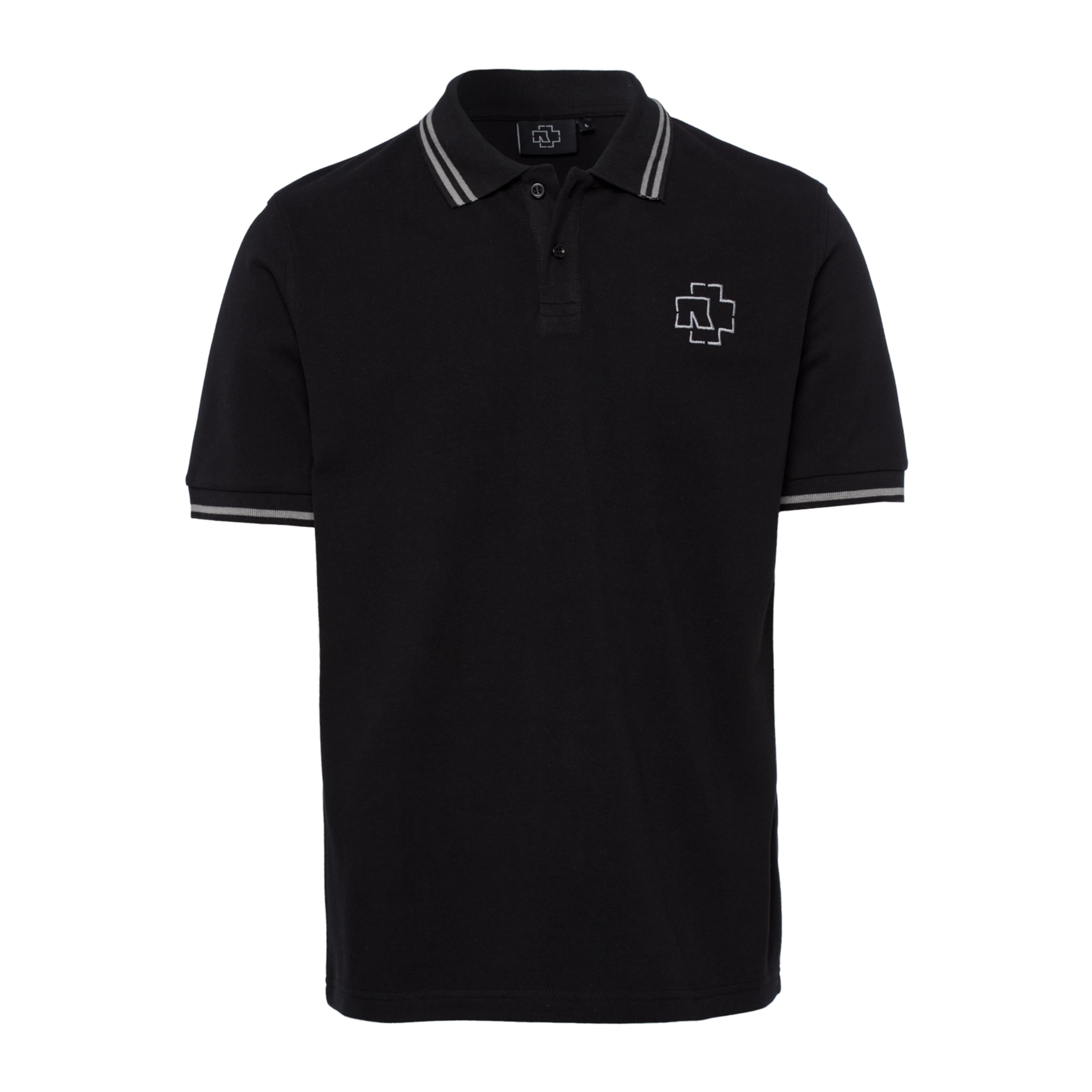 Rammstein Polo Shirt Black Schwarz Official Band Merchandise with Logo Stick, L