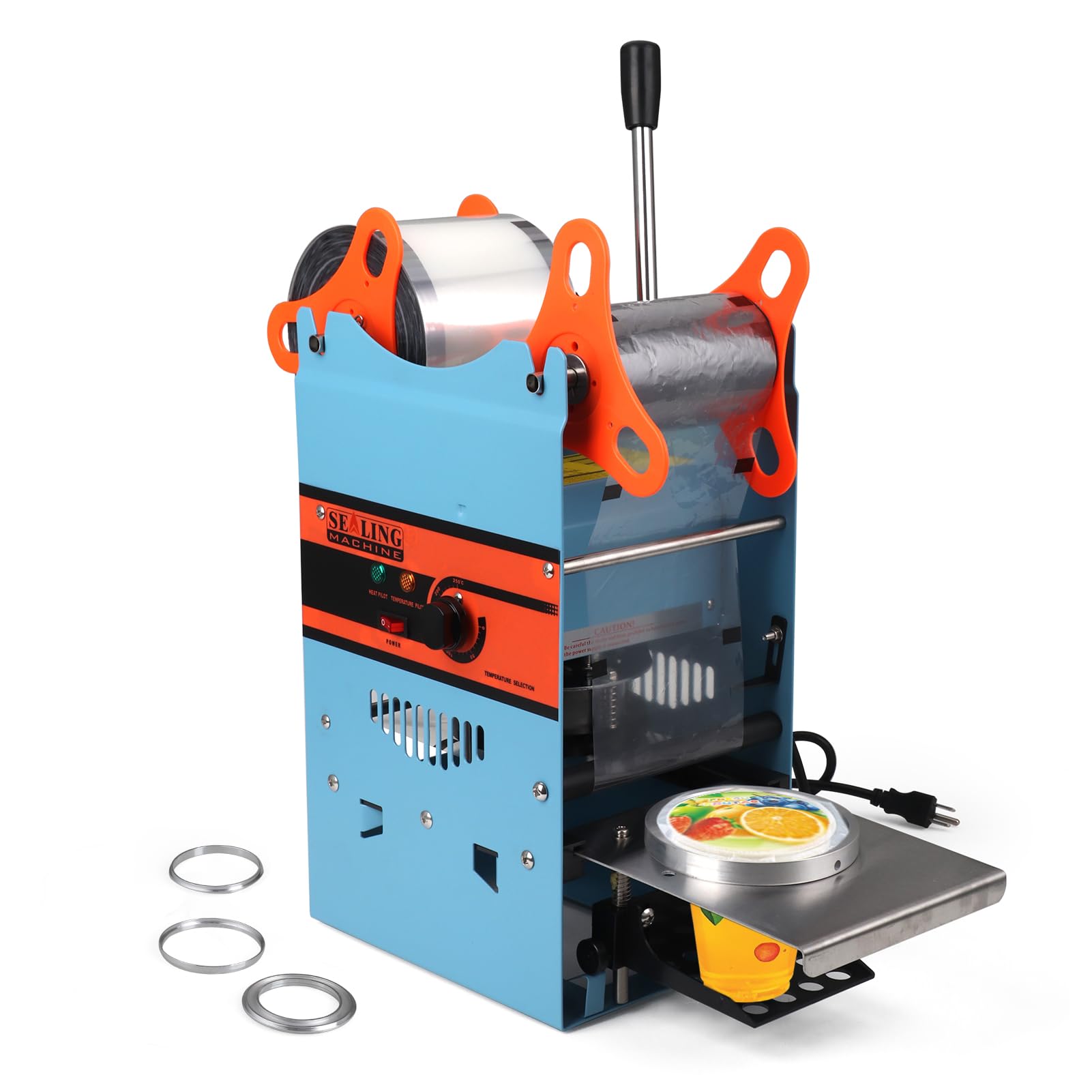 JTVTW カップ シーラー機 手動カップ シール機 カップ径95/90/76/70mm カップ高さ12cm以下 300-500カップ/時 業務用 110V