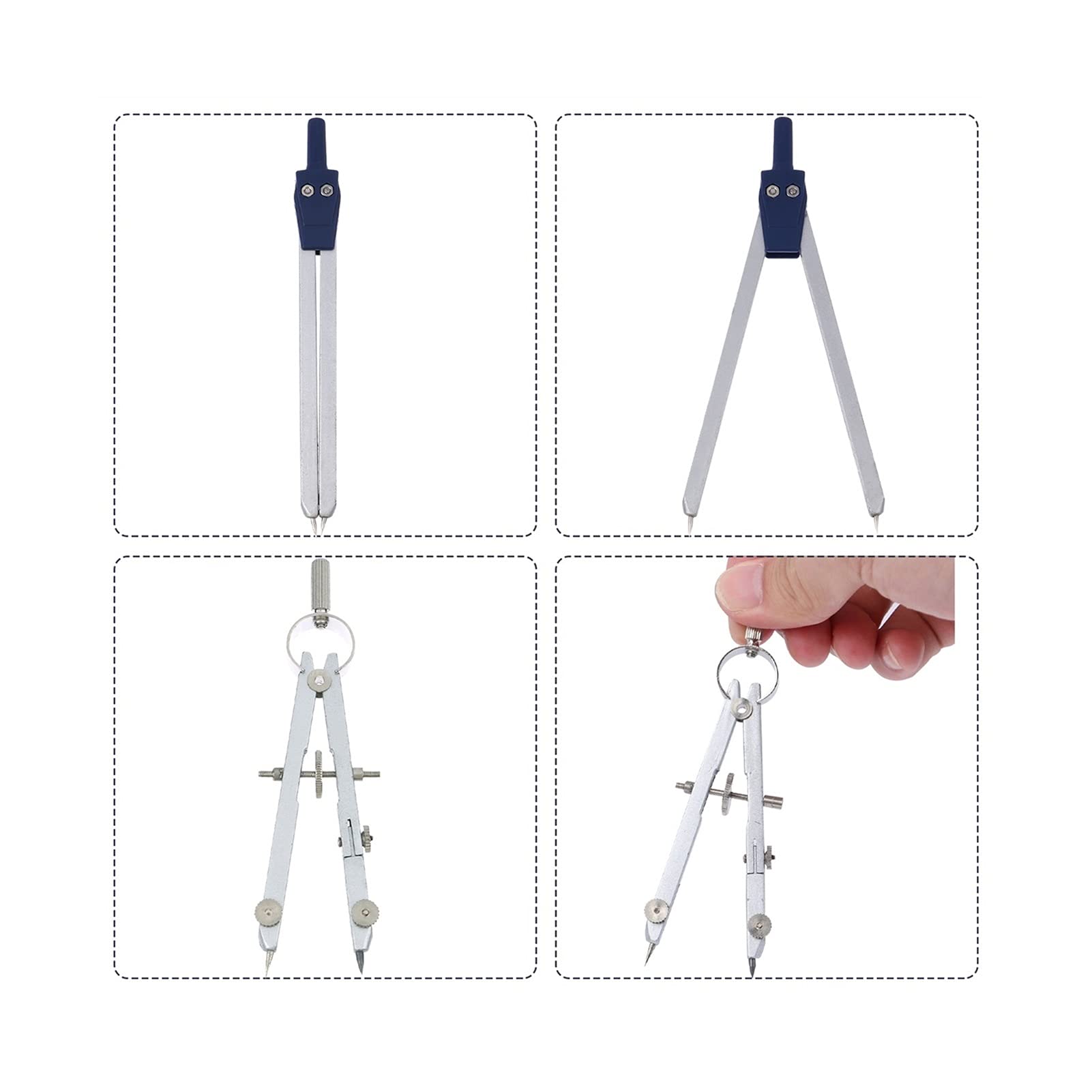 Compassi per tracciare 11 Pezzi delicati Kit Geometria Matematica Set Set di Metallo Bussola Geometry Precision Set Set Multifunzione Compasses Strumenti di Disegno Strumenti di Misura