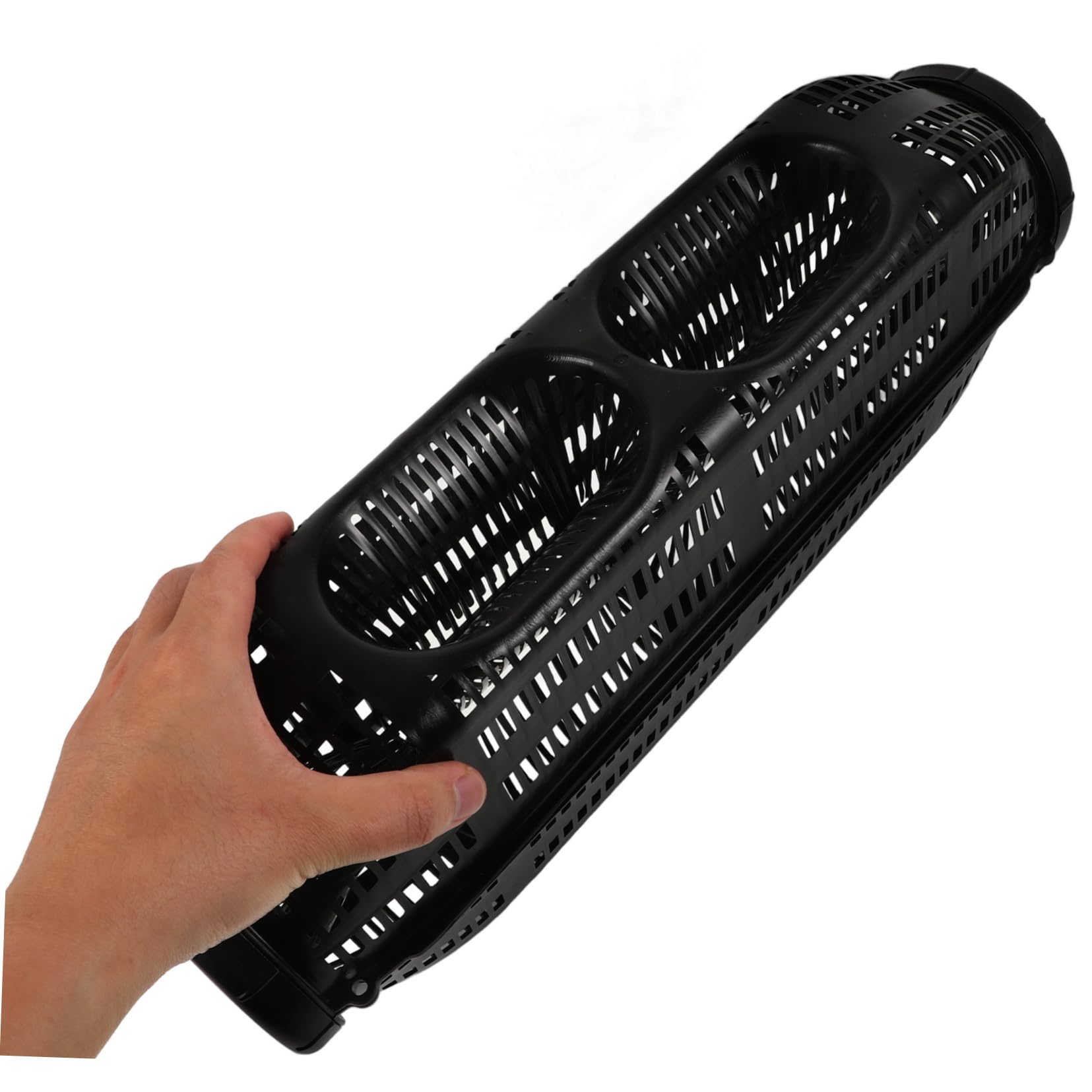 Abaodam gabbia di anguille Porta di alimentatore di pesca attrezzatura da pesca all'aperto alimentatore da pesca all'aperto gabbia per esche da pesca nido di pesca plastica Black