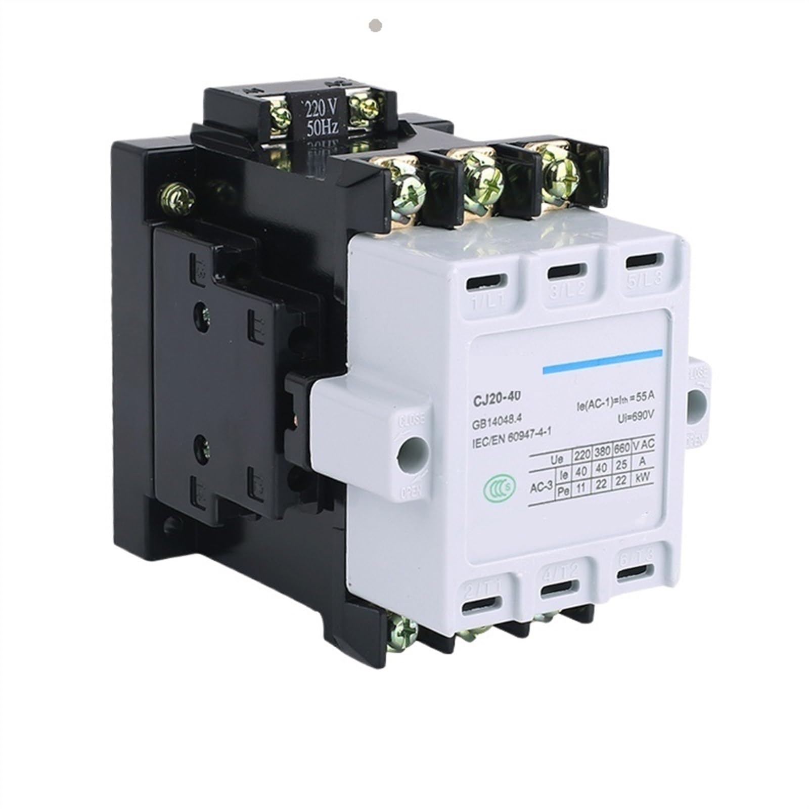 RCGKNNMUZ AC contactor CJ20-40A AC contactor 220V 380V Auxiliary Contact(CJ20-40 380V)