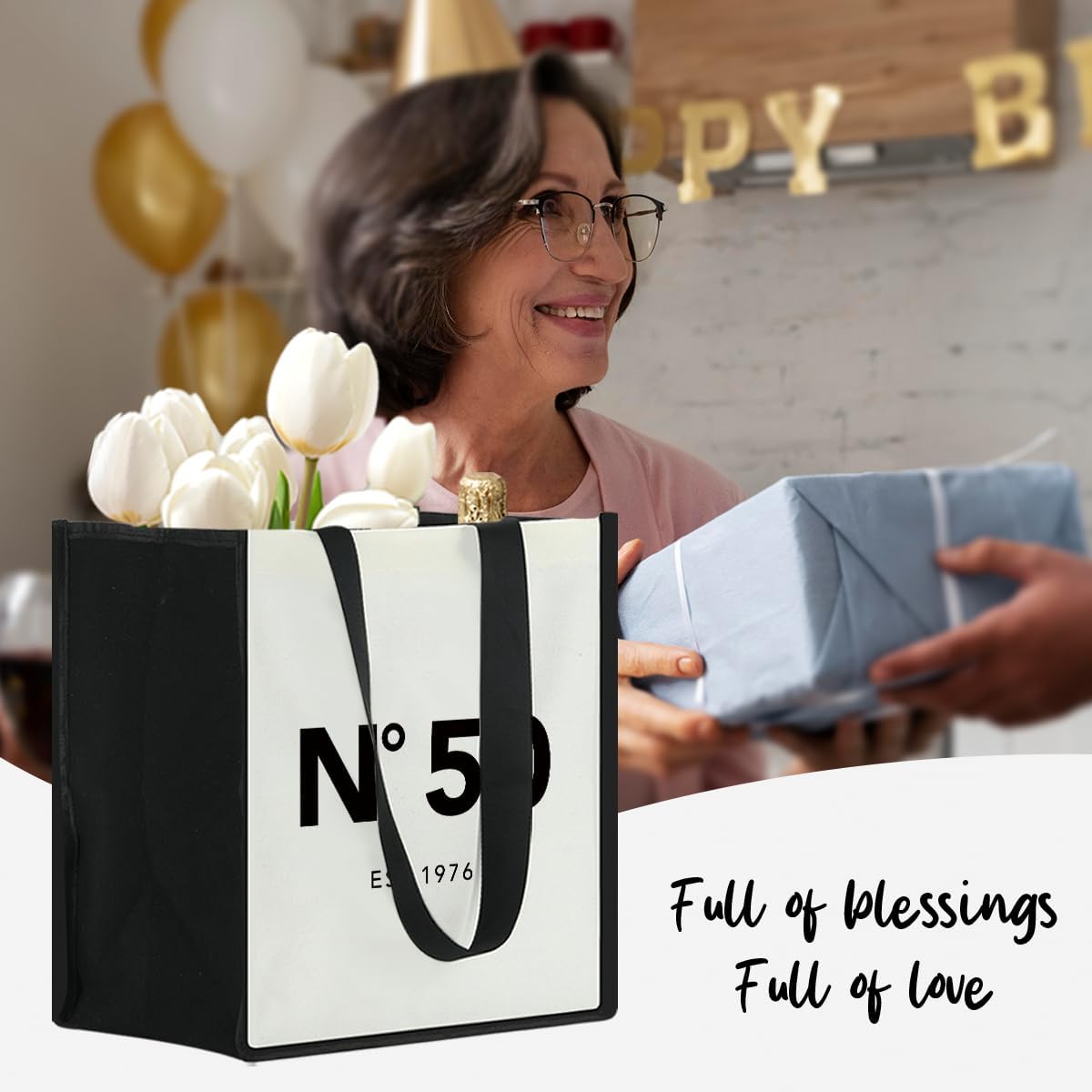 Birthday Gifts for Her Canvas Tote Bag Shopping Bags-2026 - Image 2