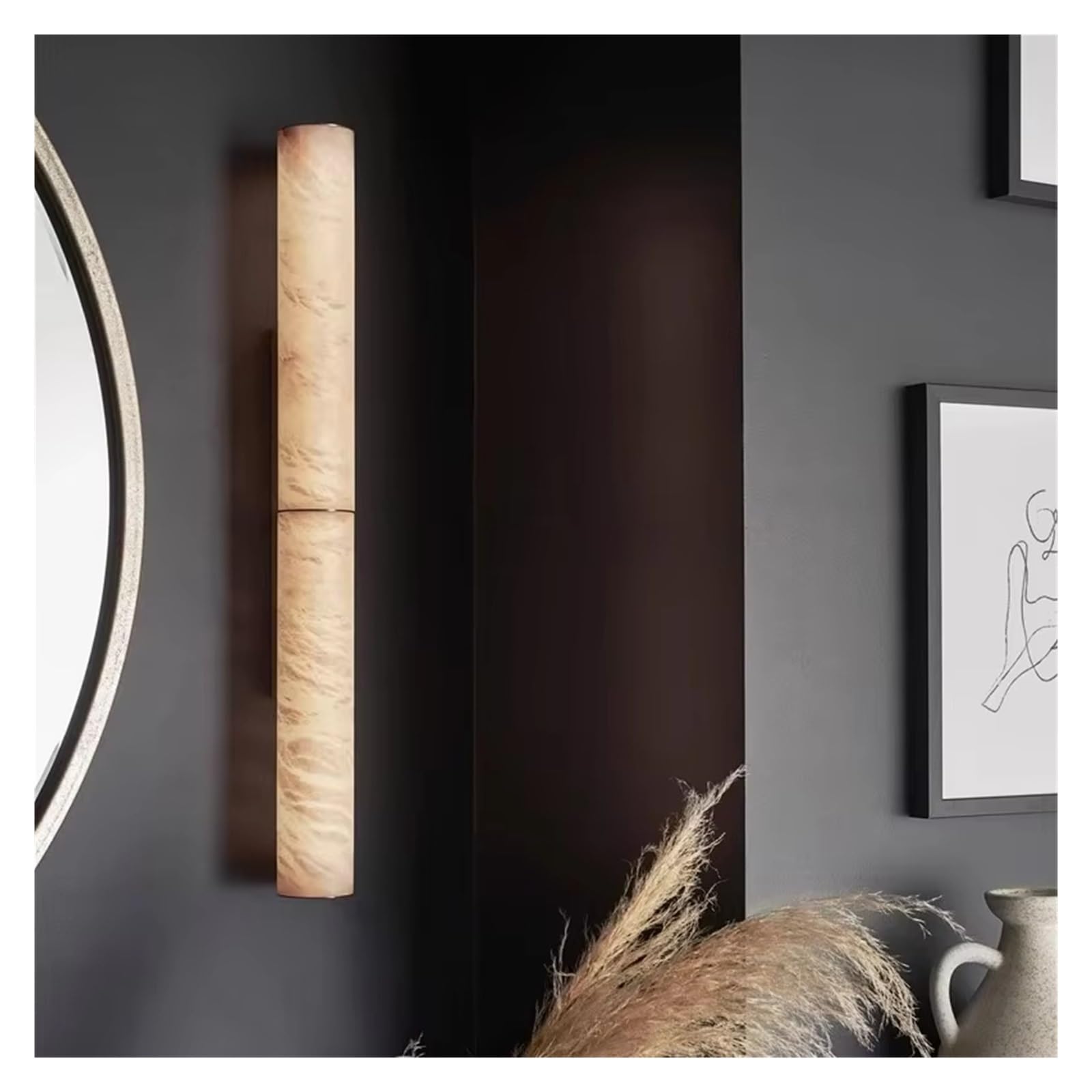 ASerZenith Copper Marble Wall Lamp Modern And Simple Living Room Bedroom Bedside Study Room Lamp(Gold-40Cm)
