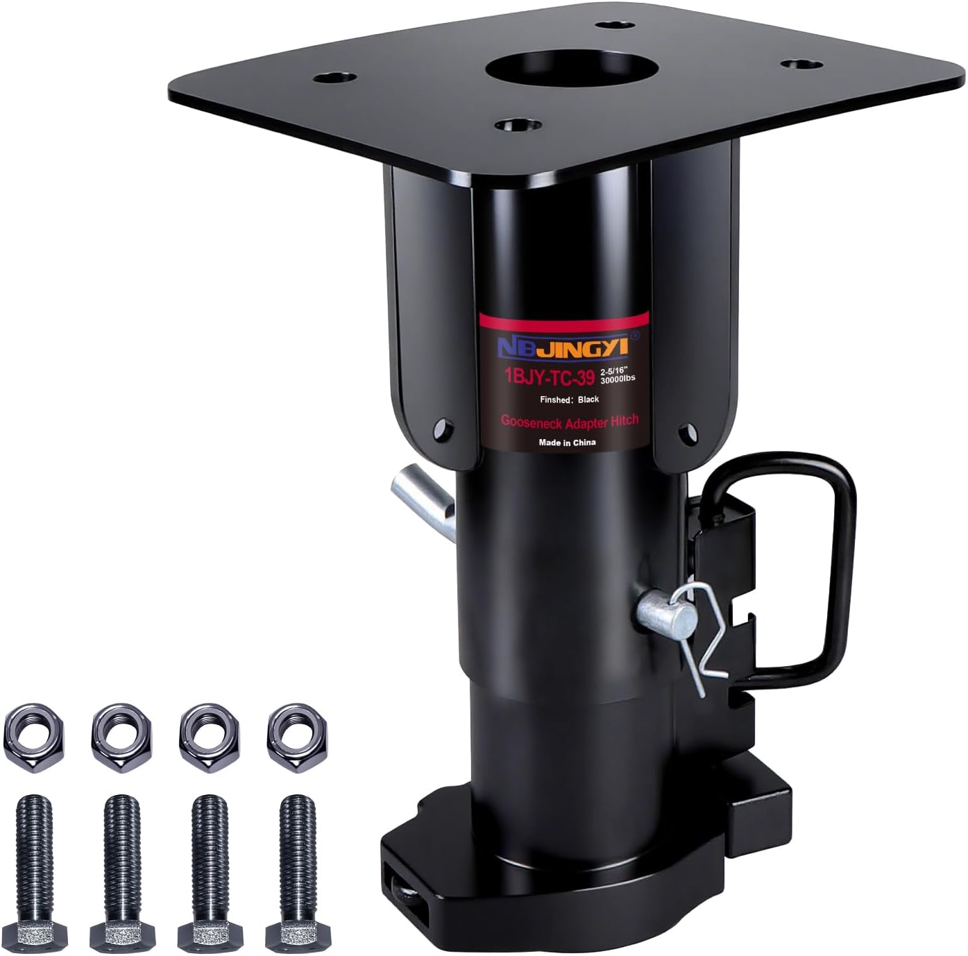 NBJINGYI 5th Wheel to Gooseneck Trailer Adapter - 15"-17" Length, 25,000 lbs Capacity, Remote Release Cable for RV and Horse Trailers