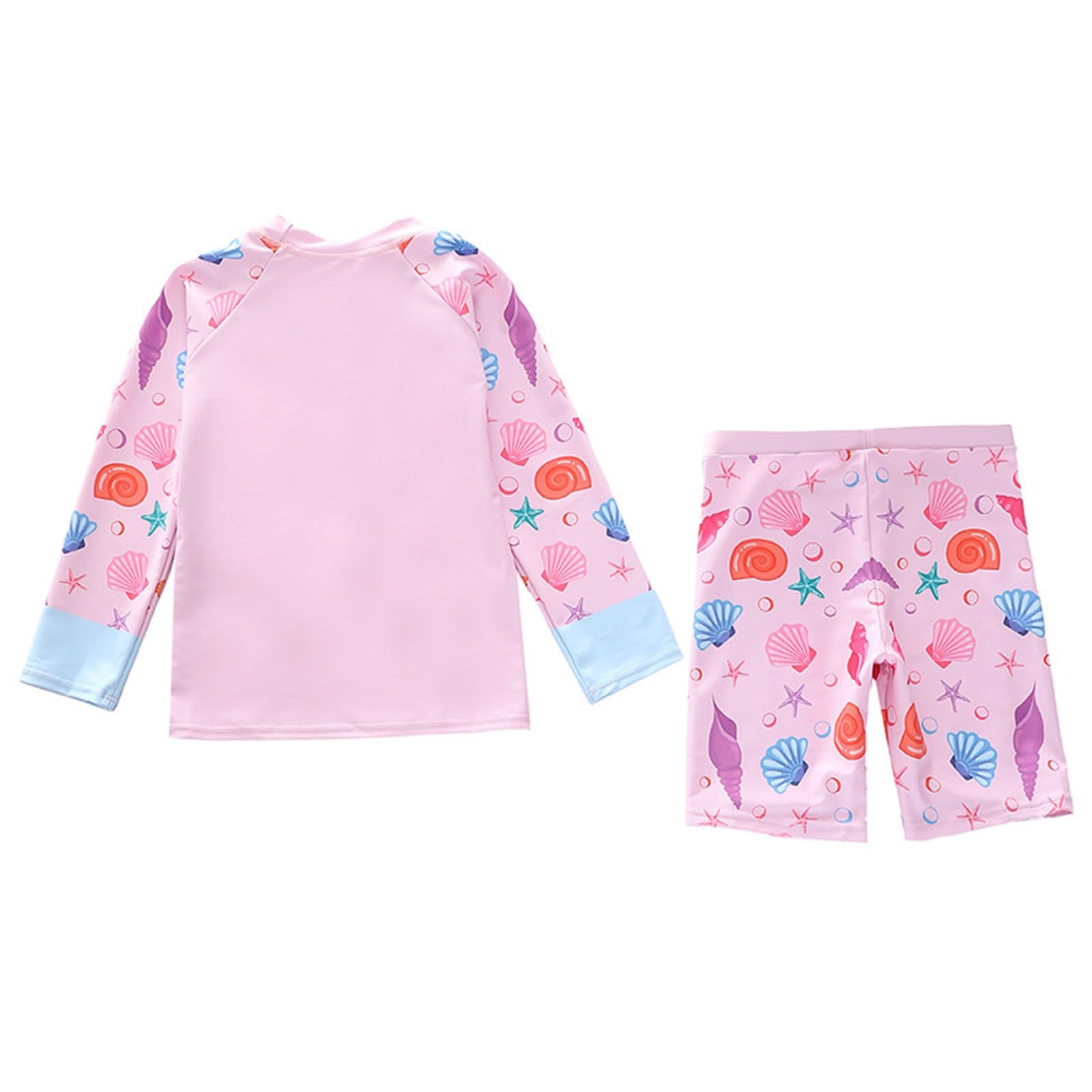 Bañador para niñas de manga larga Rashguard con pantalones de longitud media, traje de playa para niños pequeños edad 2 12 verano traje de baño