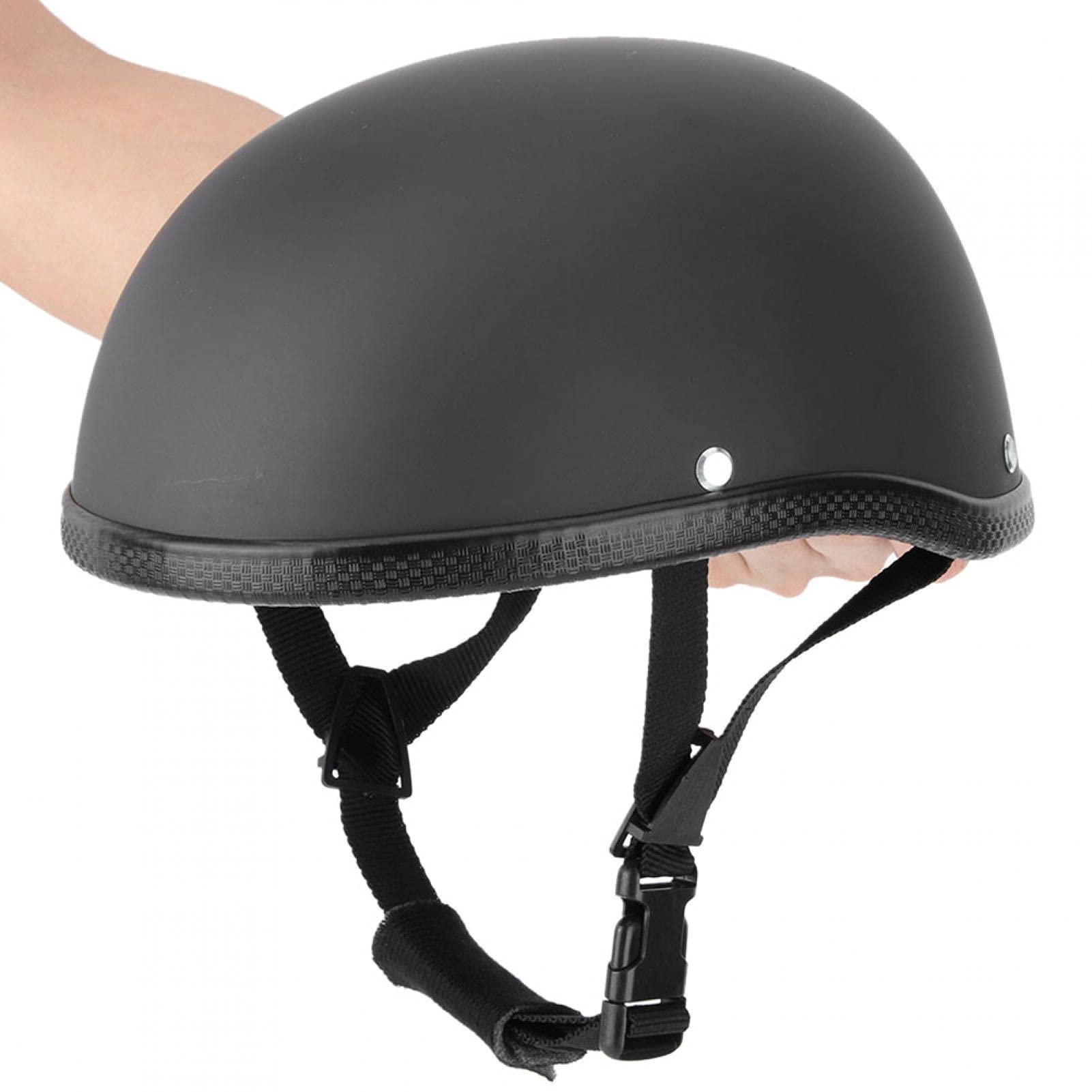 Casco da moto da uomo, casco da moto FRP Casco da moto retrò da uomo squisito nero opaco
