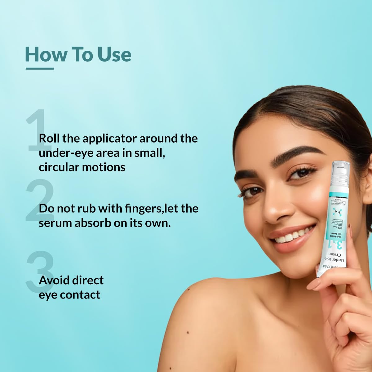 Fixderma Under Eye Cream Roll on with Peptides, Green Tea Extract & Vitamin E | Reduces Dark Circles, Puffiness, Wrinkles & Fine Lines | Triple Action | for Men & Women | 15g — Amazon image 5