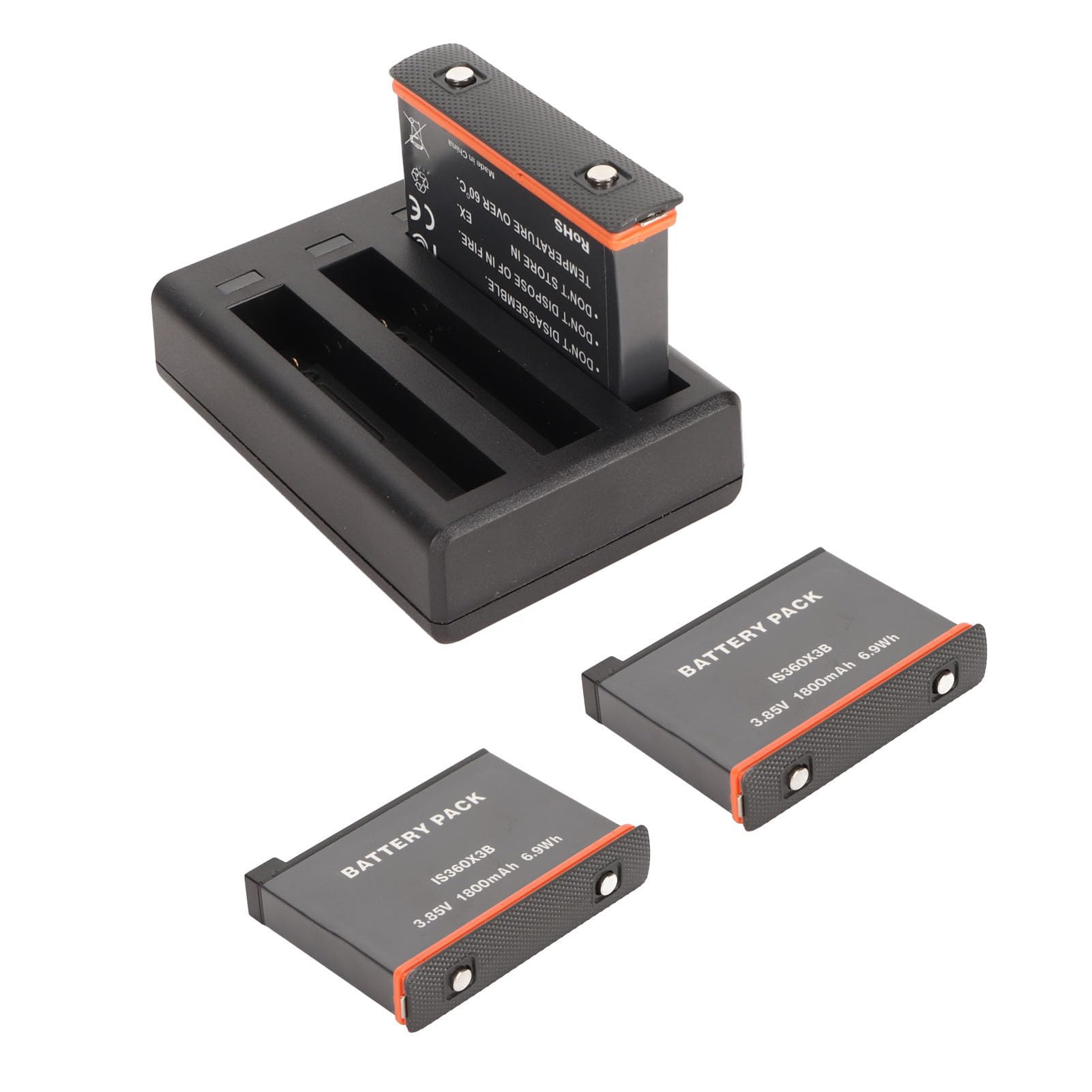 Chargeur Rapide à 3 Canaux pour Batterie au Lithium Polymère X3, Chargeur de Batterie pour Caméra d'action Haute Performance, Idéal pour Les Voyageurs, Matériau ABS