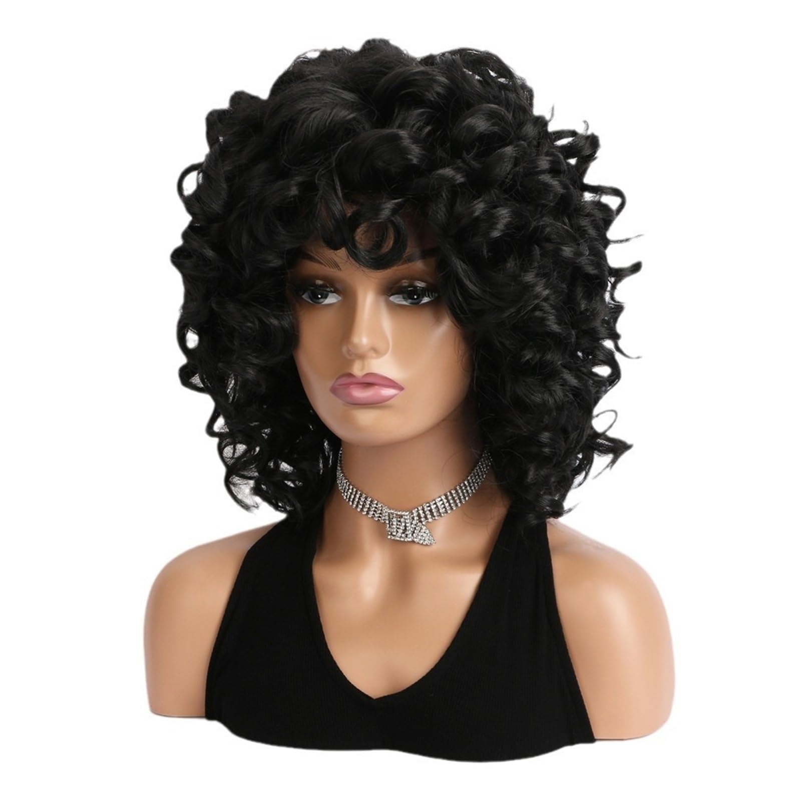 ZTHYSHOZ Women's Wig Women's Medium To Long Curly Hair Wig Naturally Fluffy Full Head Cover