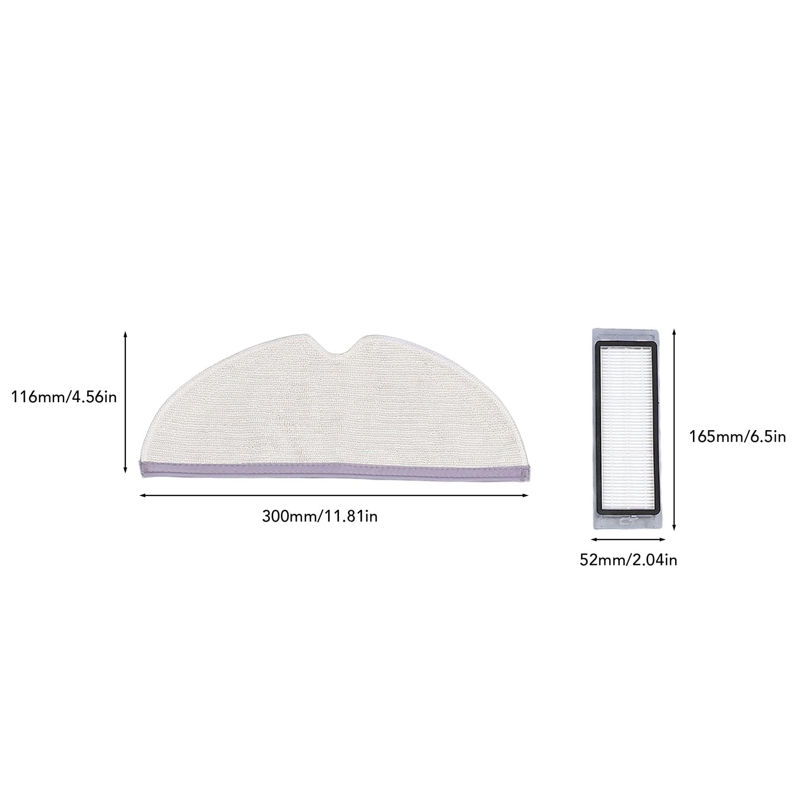 Accessories Kit Compatible with S50 S51 Robotic Vacuum Cleaner, High Grade 1 Main Brush 2 Side Brushes 5 Fine Fiber Mops with 2 Washable Filters, 10 Pack Vacuum Replacement Parts