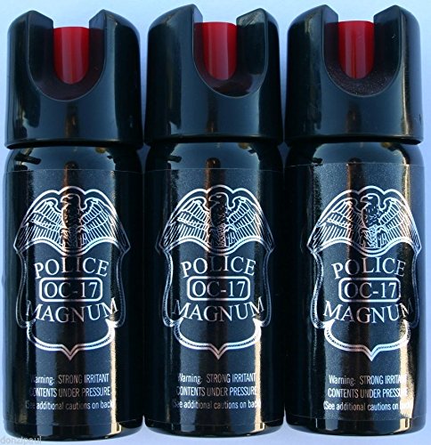3 PACK POLICE MAGNUM OC-17 MACE PEPPER SPRAY 2 OUNCE SAFETY LOCK