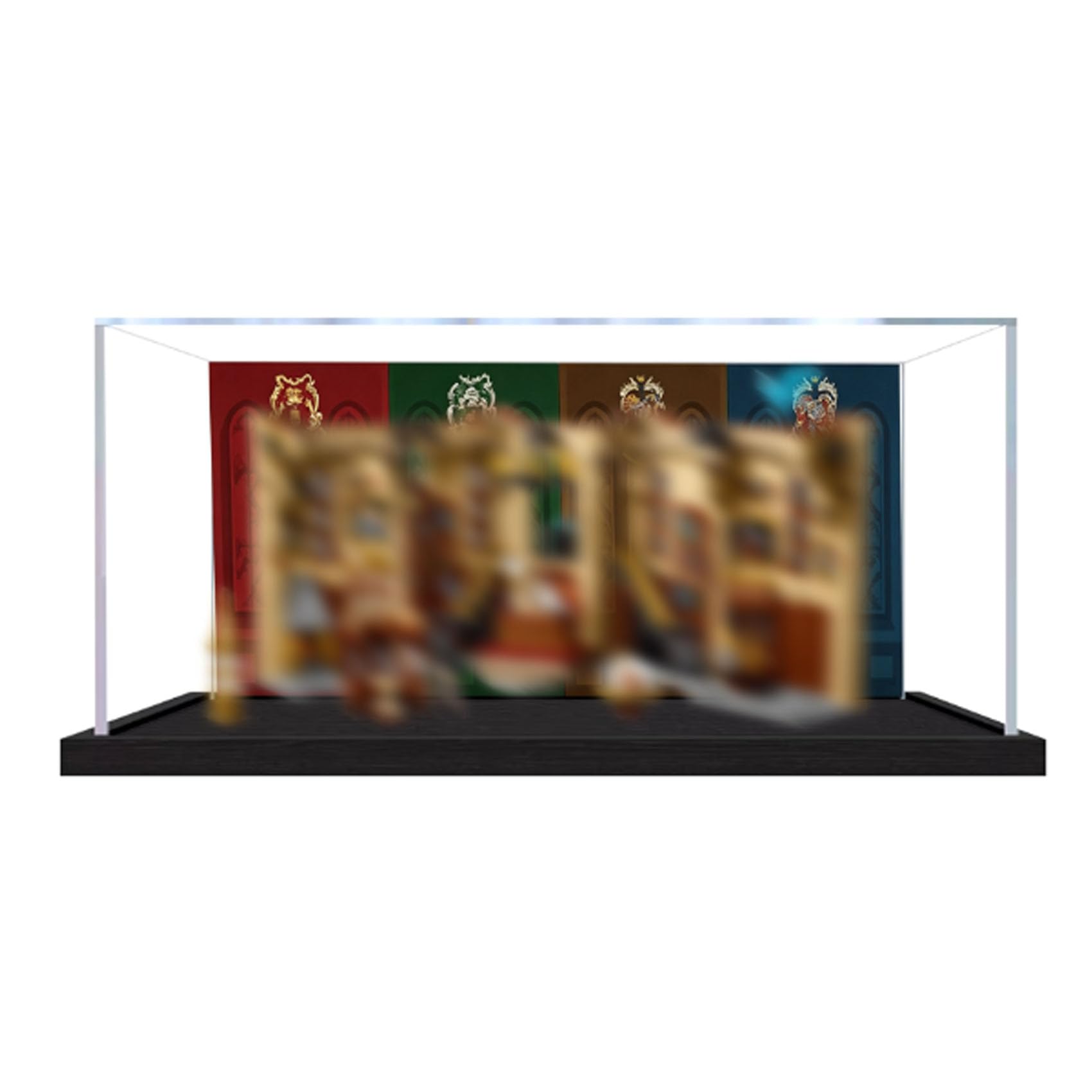 Acrylic Display Case for Le-go 76478 Bookshelf Model, Dustproof Display Box (display box only) (StyleA Background 3mm)