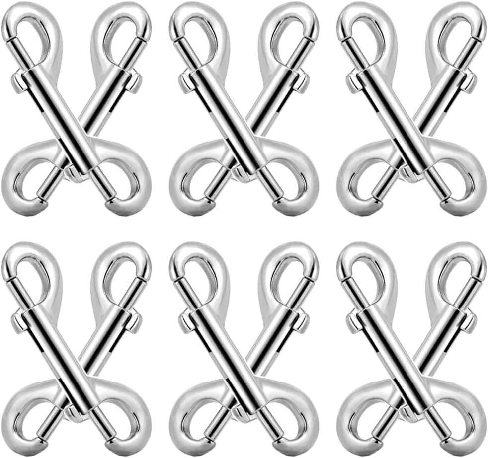 Bolt Snaps Double Ended Hook 12 Set 3.5inch/90mm Zinc Alloy Trigger Metal Clips for Key Chain Dog Leash Horse Pet Sling Feed Buckets Flat Sided Pail