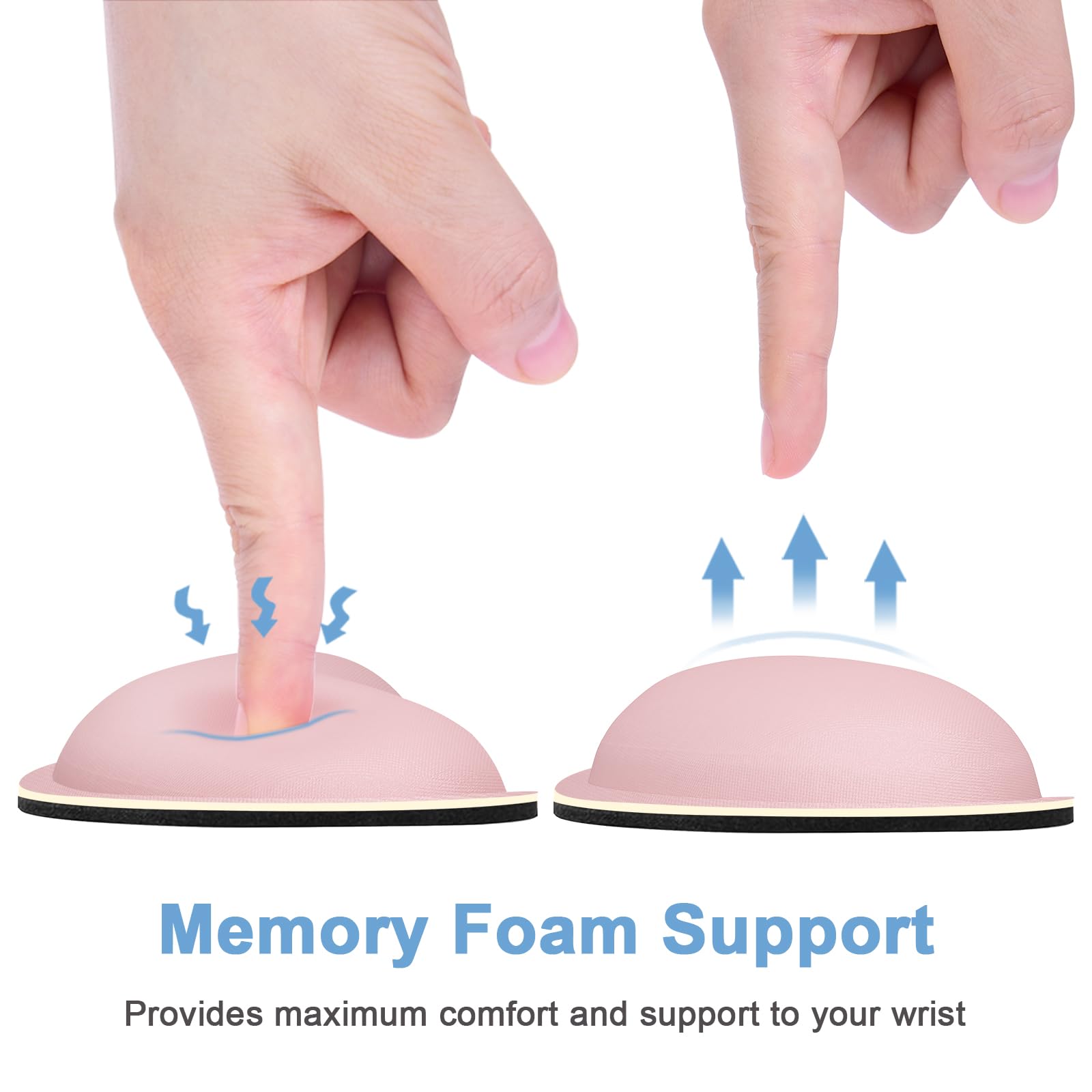 Dapesuom Maus-Handgelenkauflage, niedliches Ergonomisch Memory-Schaum Handgelenkstütze Pad für Computer-Schreibtischunterlagen, Maus-Handgelenk-Pad für Büroarbeit und Laptop, Computer, Hellrosa