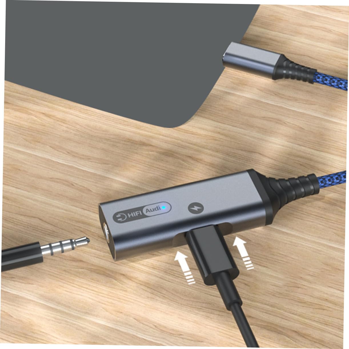 USB Typ-c Konverter 60w Kopfhörer Audioadapter mit Ladefunktion | 3, 5-mm Klinke, Aluminiumlegierung und Abs, Type C-anschluss für Smartphone und Notebook, 384 Khz 32 Bit