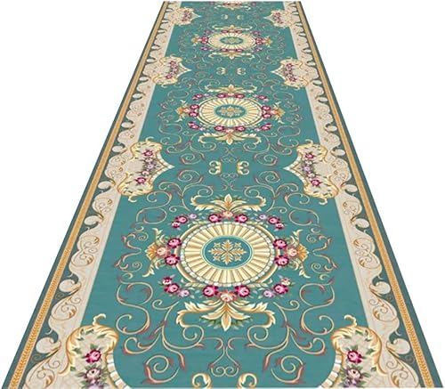 Alfombra de pasillo suave y esponjosa, lavable, color verde, moderna, extra ancha, de 1, 3, 5, 7, 9, 11, 13, 15, 17, 18 pies, con respaldo de goma,