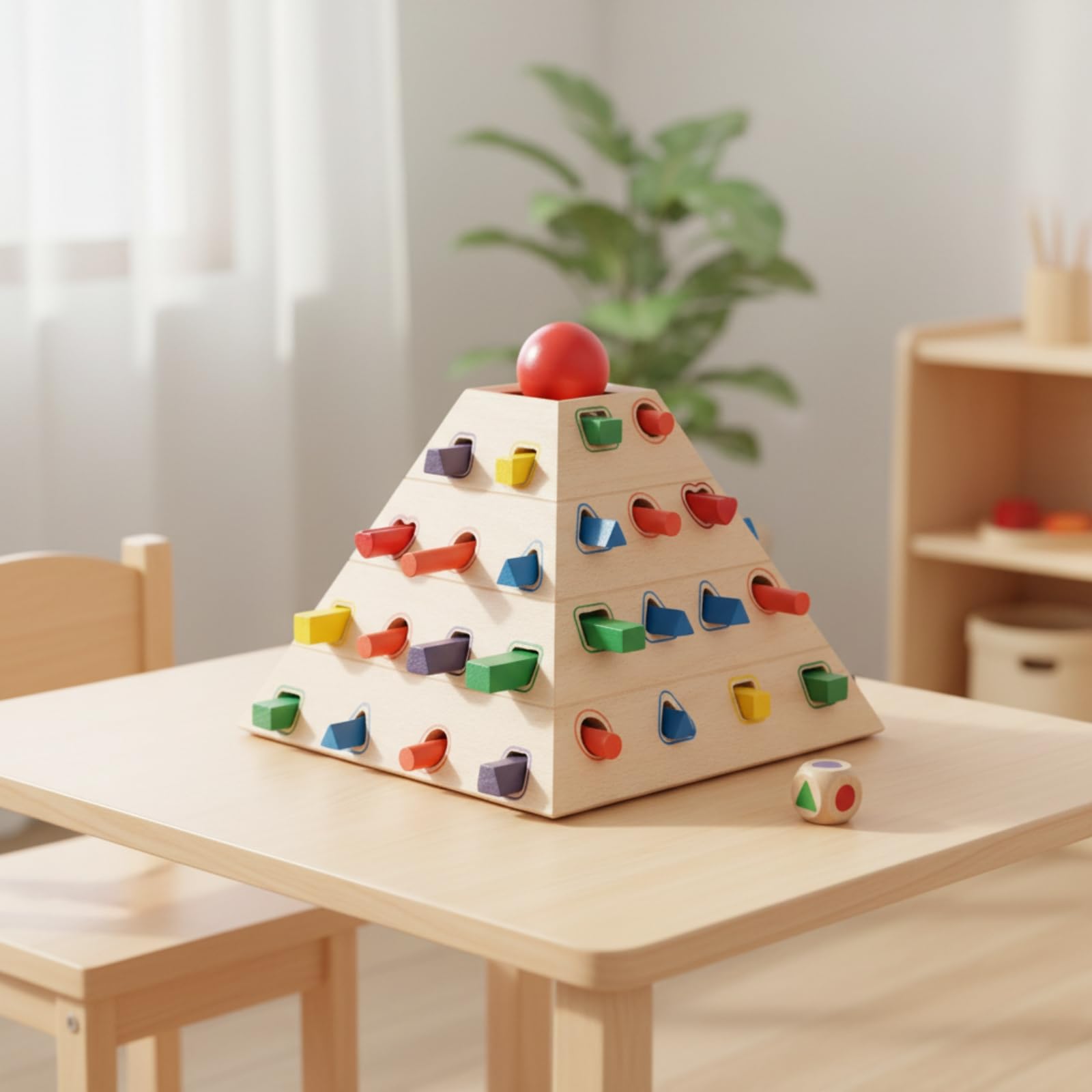 Gralara J Pédagogique en Bois Naturel Sensoriel, Boîte à Formes, Compact, Jeu Éducatif, pr Maternelle, s