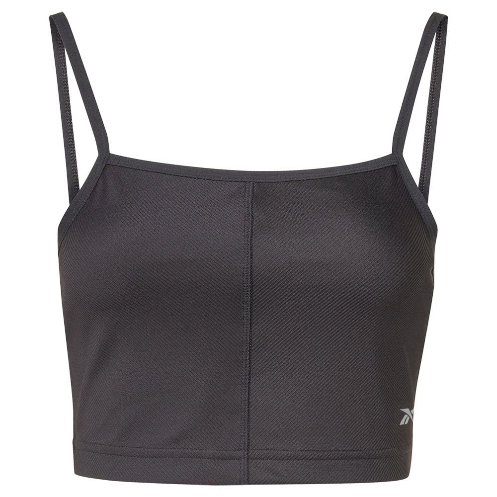 Reebok Women's Yoga Rib Crop Shirt, Schwarz, M/S,Large