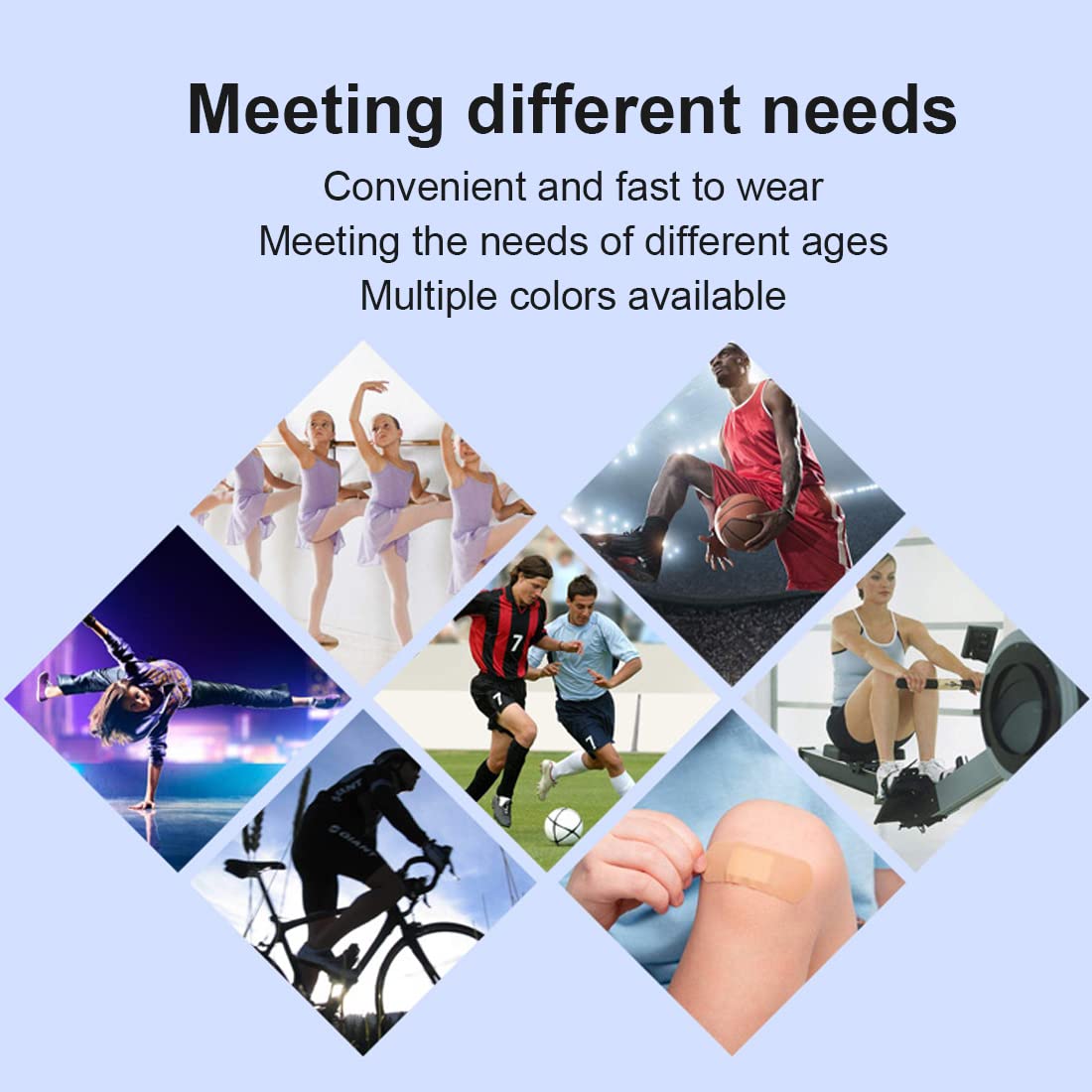 Lot de 2 genouillères de danse, ensemble de genouillères de sport, genouillères élastiques unisexes, genouillères de danse pour enfants et adultes pour la danse, le football, le jogging, le yoga