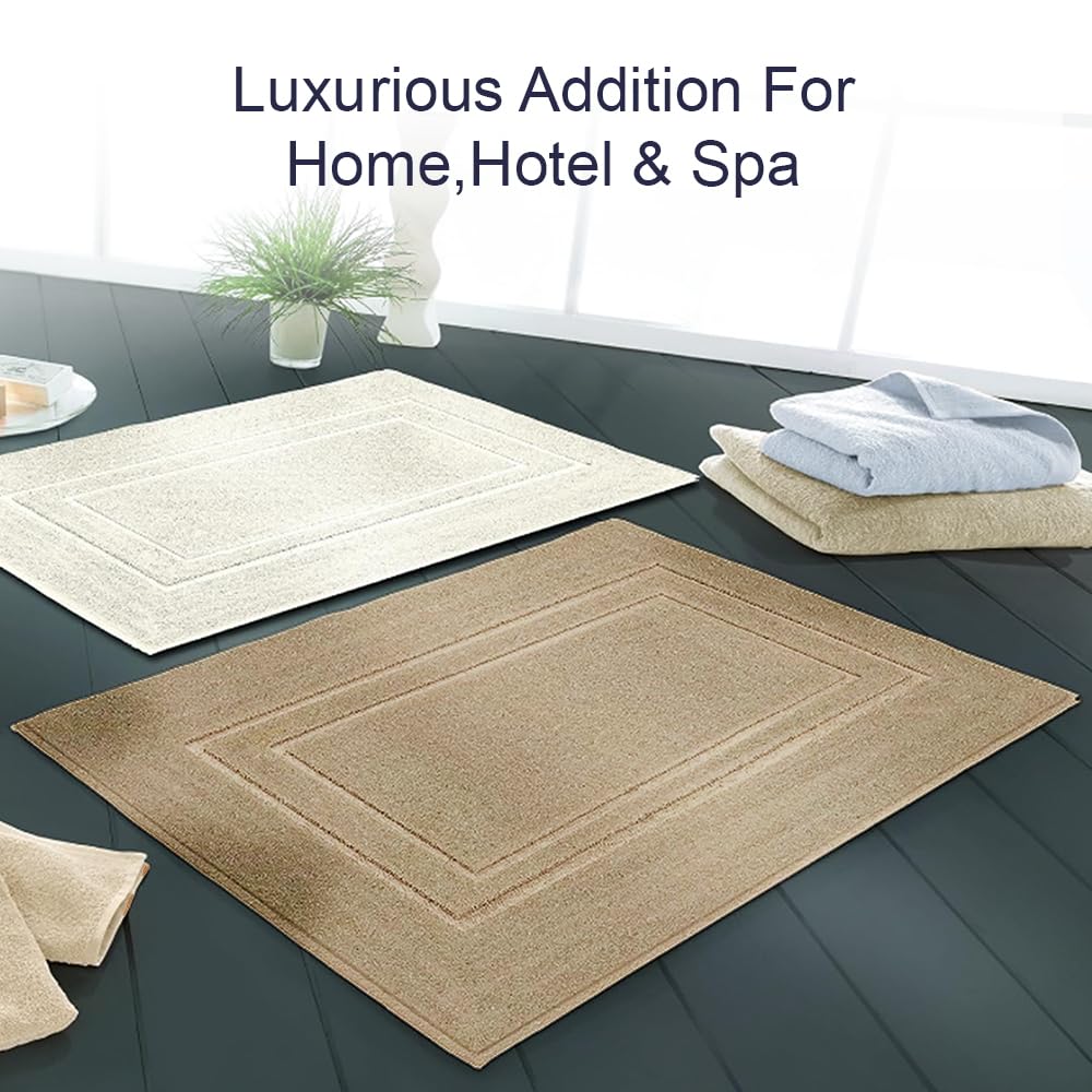 Makooz 2 Cotton Banded Bath Mats, Not Bathroom Rug, 50x70 CM 100% Ring Spun Cotton, Machine Washable, Ultra Soft - Image 4