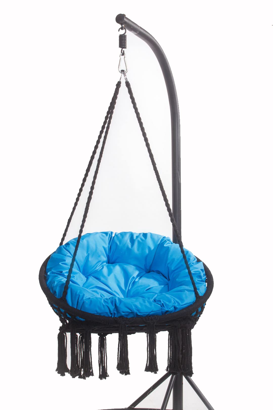 Cuscino per poltrona sospesa per esterni, 90 x 90 cm, cuscino pensile, cuscino rotondo, per interni ed esterni, cestino sospeso con (blu)