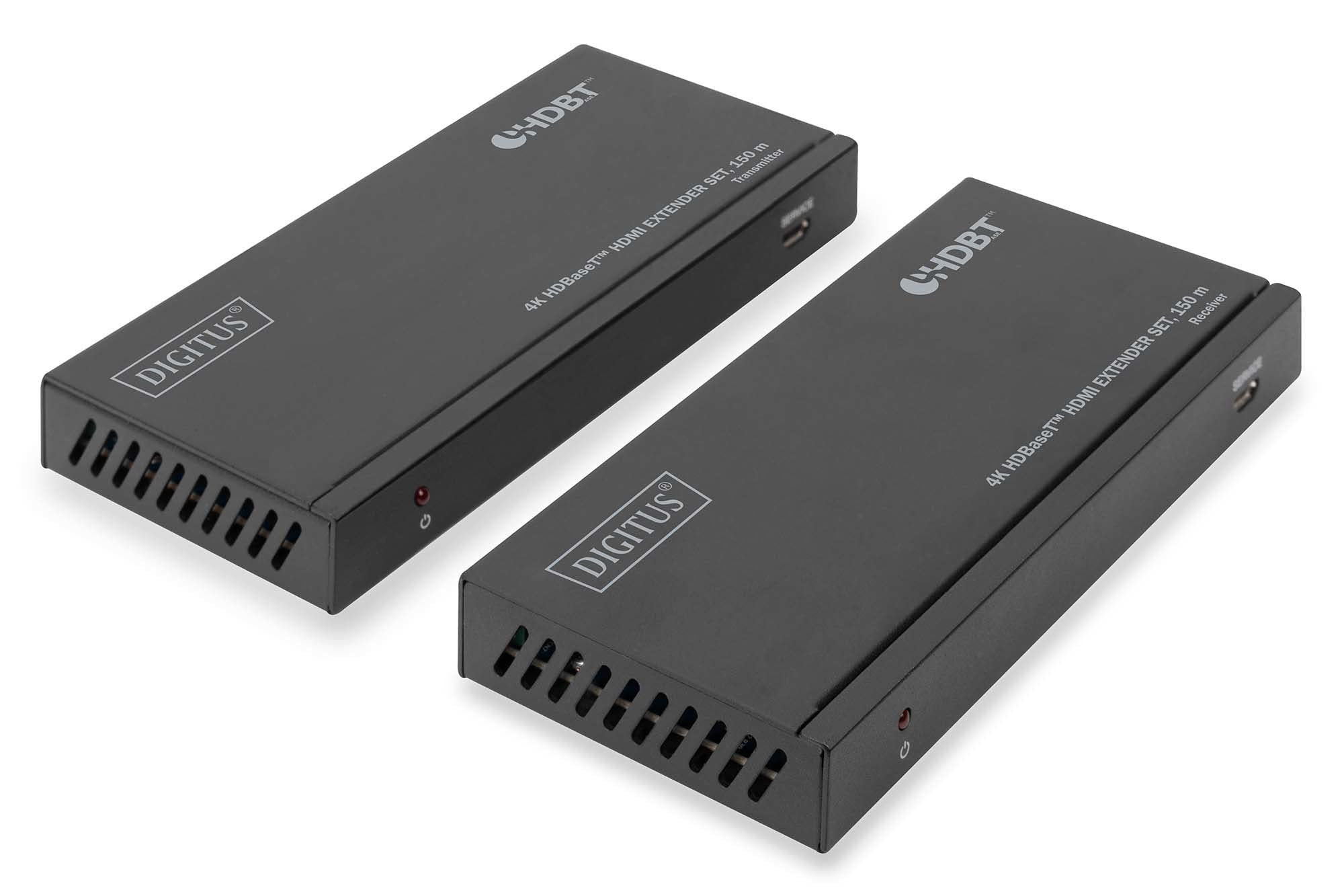 DIGITUS DS-55508 Estensore HDMI HDBaseT UHD 4K/60 Hz 120 m LAN Set Trasmettitore Ricevitore IR RS232 HDCP 2.2