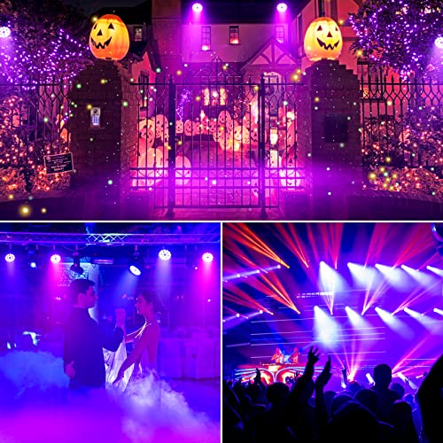 UV Licht LED Par Strahler 200W schwarzlicht 18 LED RGB 4 in 1 Scheinwerfer Bühnenlicht DMX512-8 Kanälen mit Par Licht Infinite Mixing/Rainbow Effect für Stage DJ Party Show Bar Halloween Weihnachten
