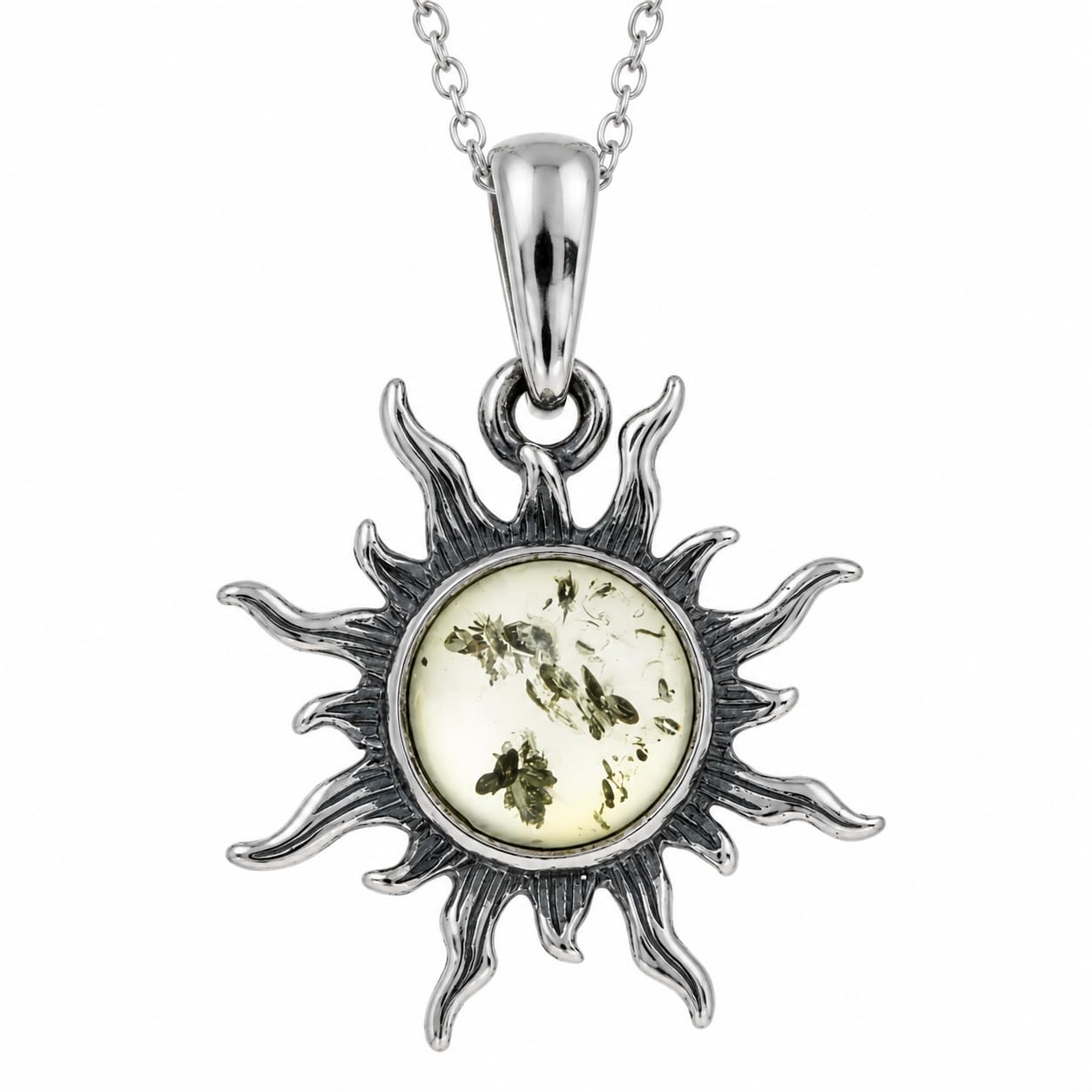 Ciondolo a forma di farfalla in vera ambra baltica e argento sterling, senza catena, GL362