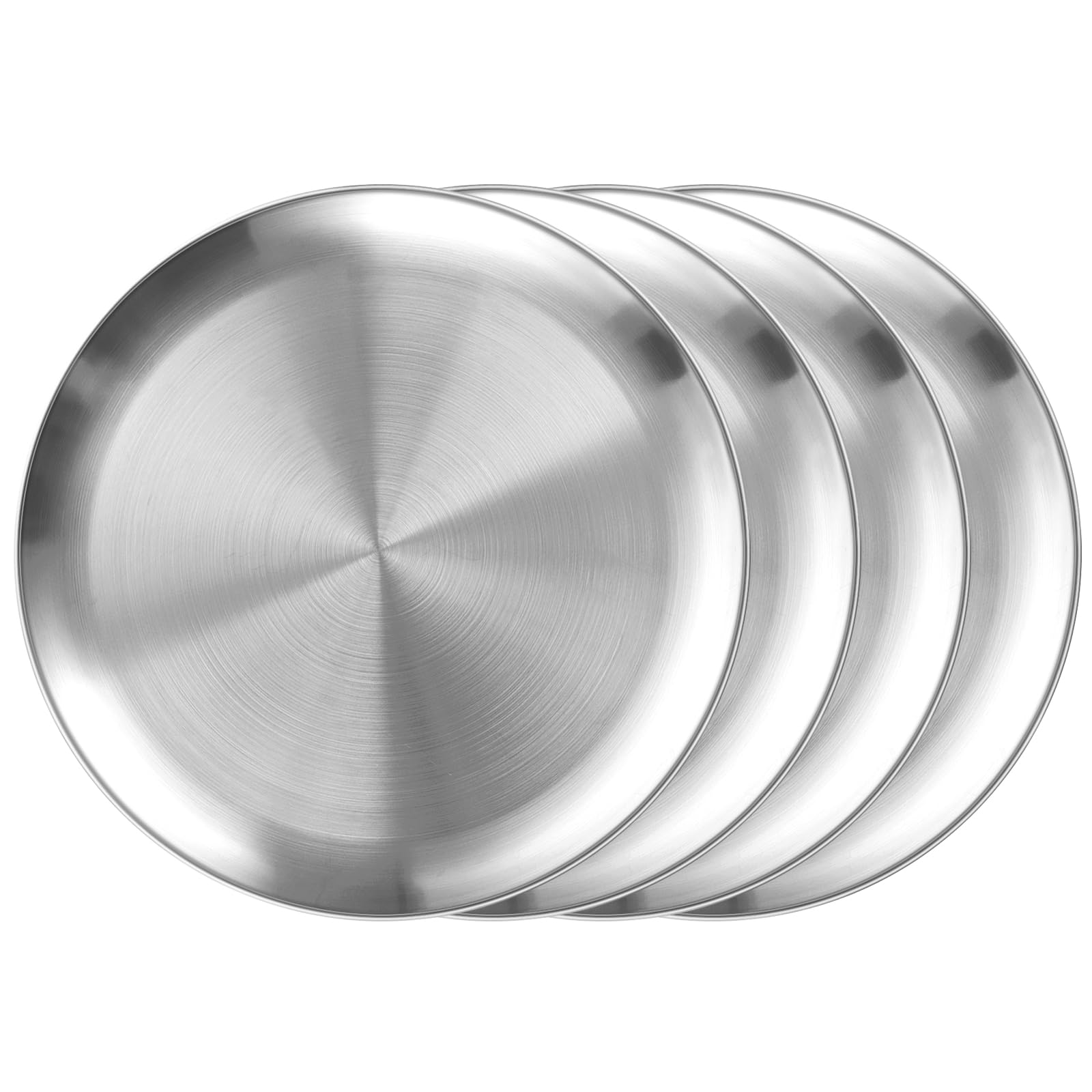 WOPPLXY Lot de 4 plaques à pizza Ø 30 cm - Plaque à pizza ronde en acier inoxydable pour la cuisson au four - Facile à nettoyer et passe au lave-vaisselle