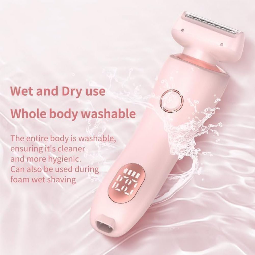 Glisse Pro Haarentferner Boulina, Boulina Rasierer Damen, 2025 Rasierer Damen intimbereich, IPX7 Waterproof, Cordless USB Wet/Dry Epilator with LED Display, for Face, Bikini, Legs, Arms, Body (2-C)