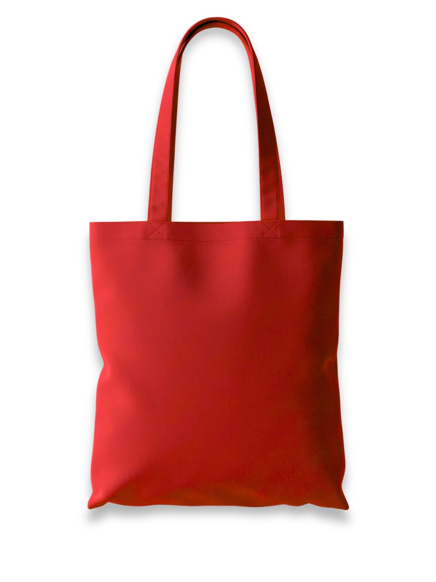 Wonky Line Baumwolltasche Stoffbeutel mit langen Henkeln 38x42cm - 100% Baumwolle Einkaufstasche wiederverwendbar waschbar nachhaltig umweltfreundlich - Rot